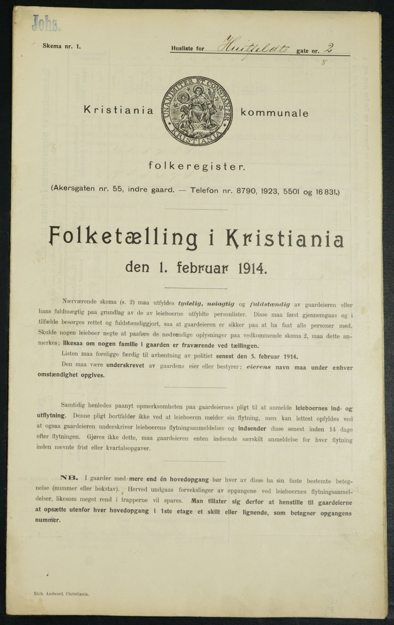 OBA, Municipal Census 1914 for Kristiania, 1914, p. 41611