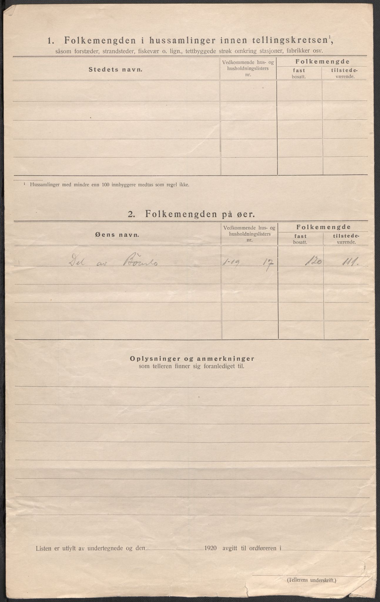 SAB, 1920 census for Bremnes, 1920, p. 31