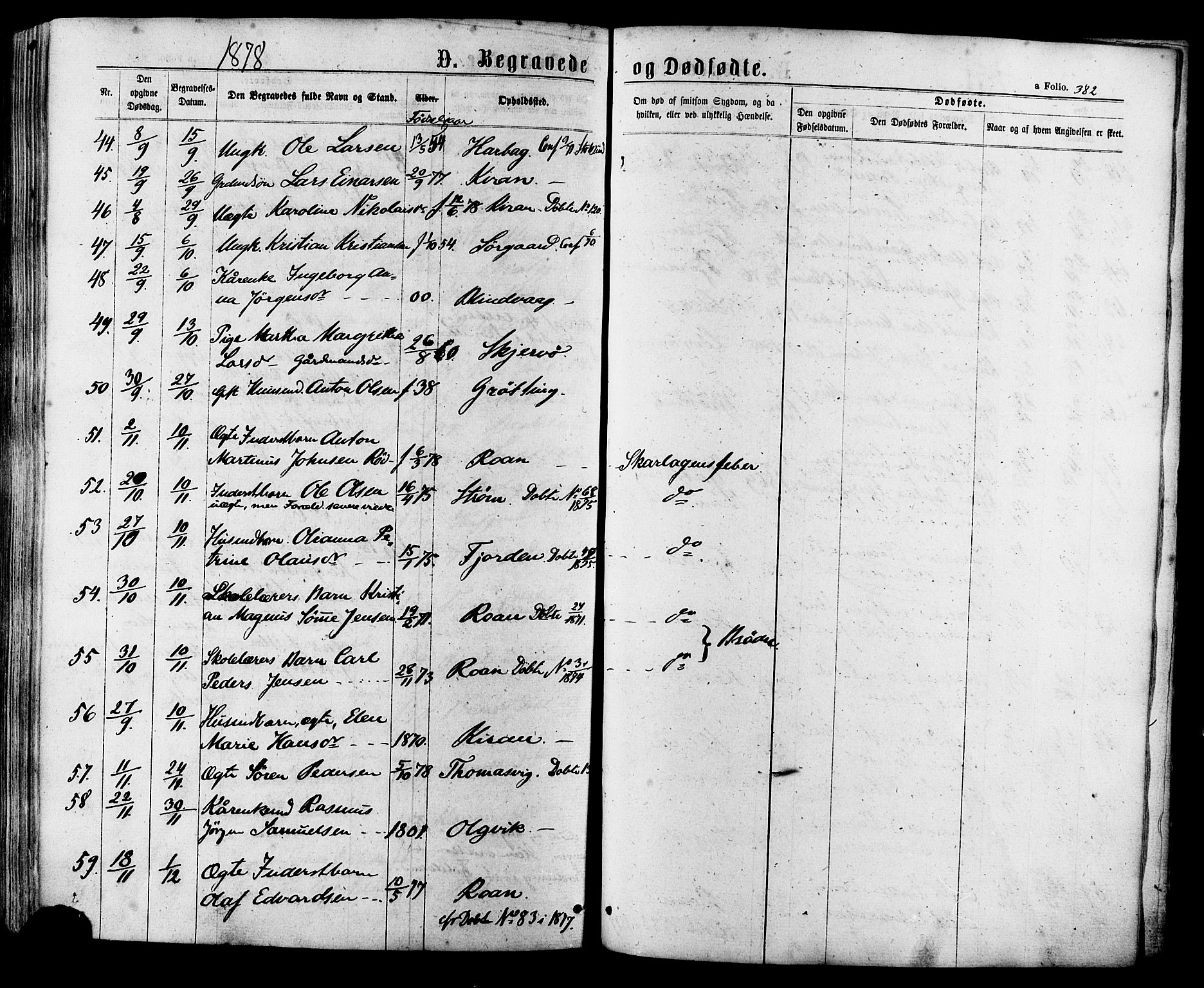 Ministerialprotokoller, klokkerbøker og fødselsregistre - Sør-Trøndelag, AV/SAT-A-1456/657/L0706: Parish register (official) no. 657A07, 1867-1878, p. 382