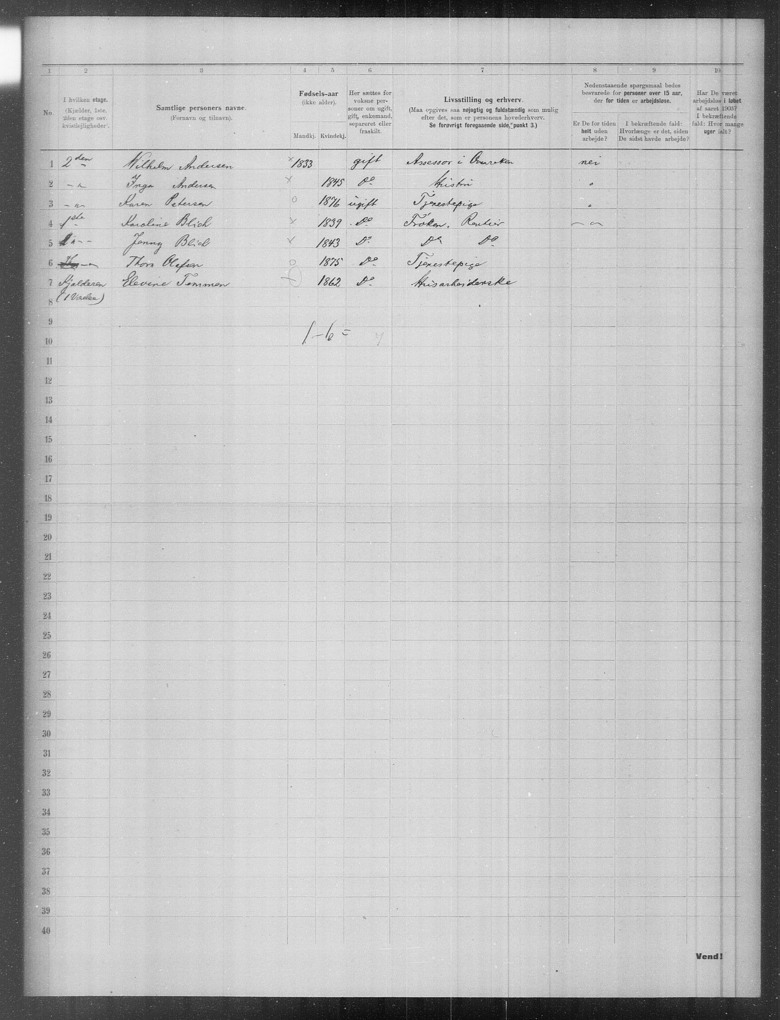 OBA, Municipal Census 1903 for Kristiania, 1903, p. 9226