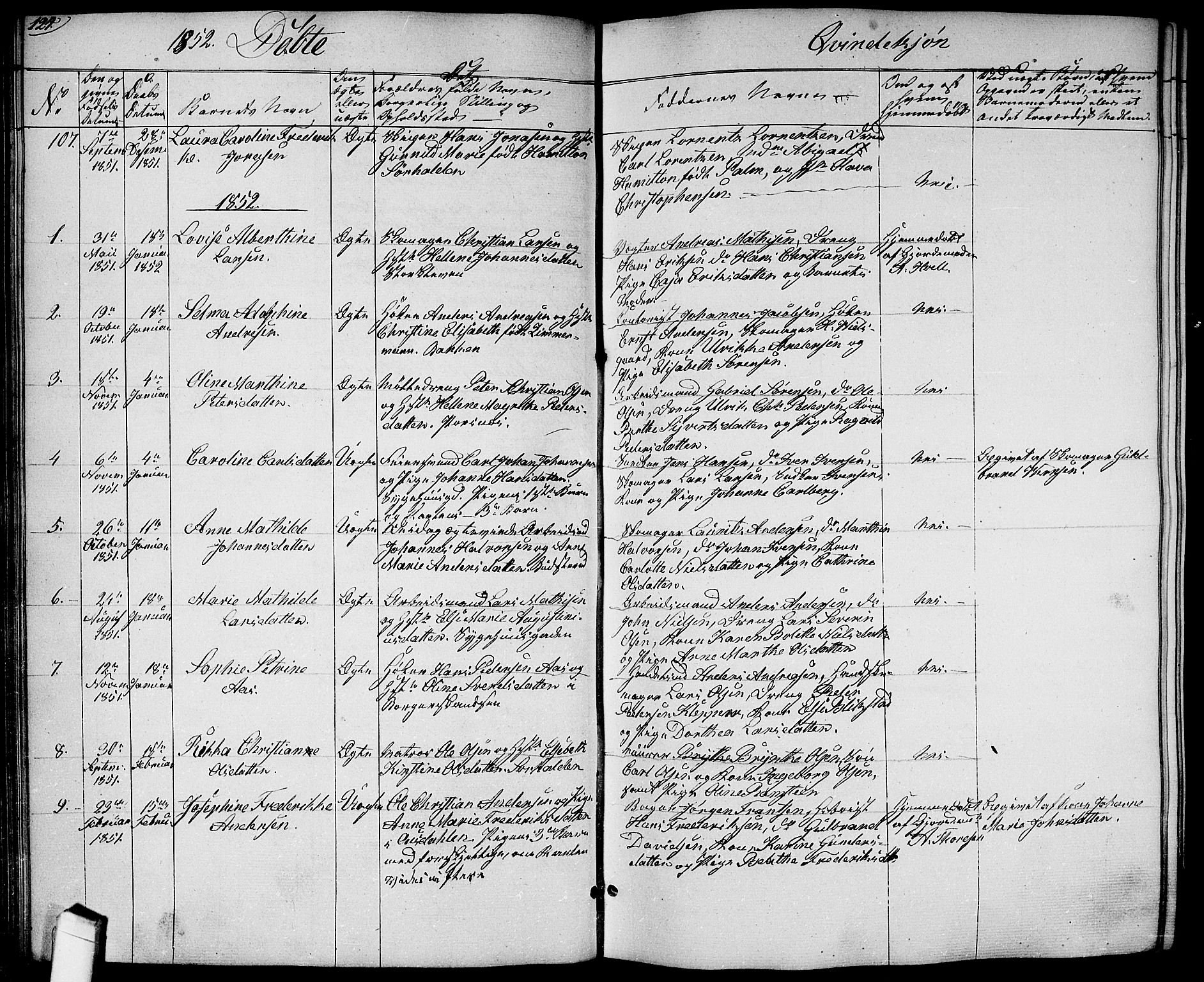 Halden prestekontor Kirkebøker, SAO/A-10909/G/Ga/L0004: Parish register (copy) no. 4, 1845-1854, p. 124
