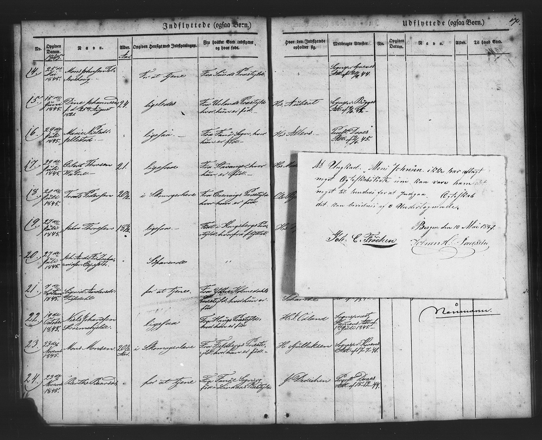 Nykirken Sokneprestembete, SAB/A-77101/H/Haa/L0049: Parish register (official) no. G 1, 1838-1860, p. 17