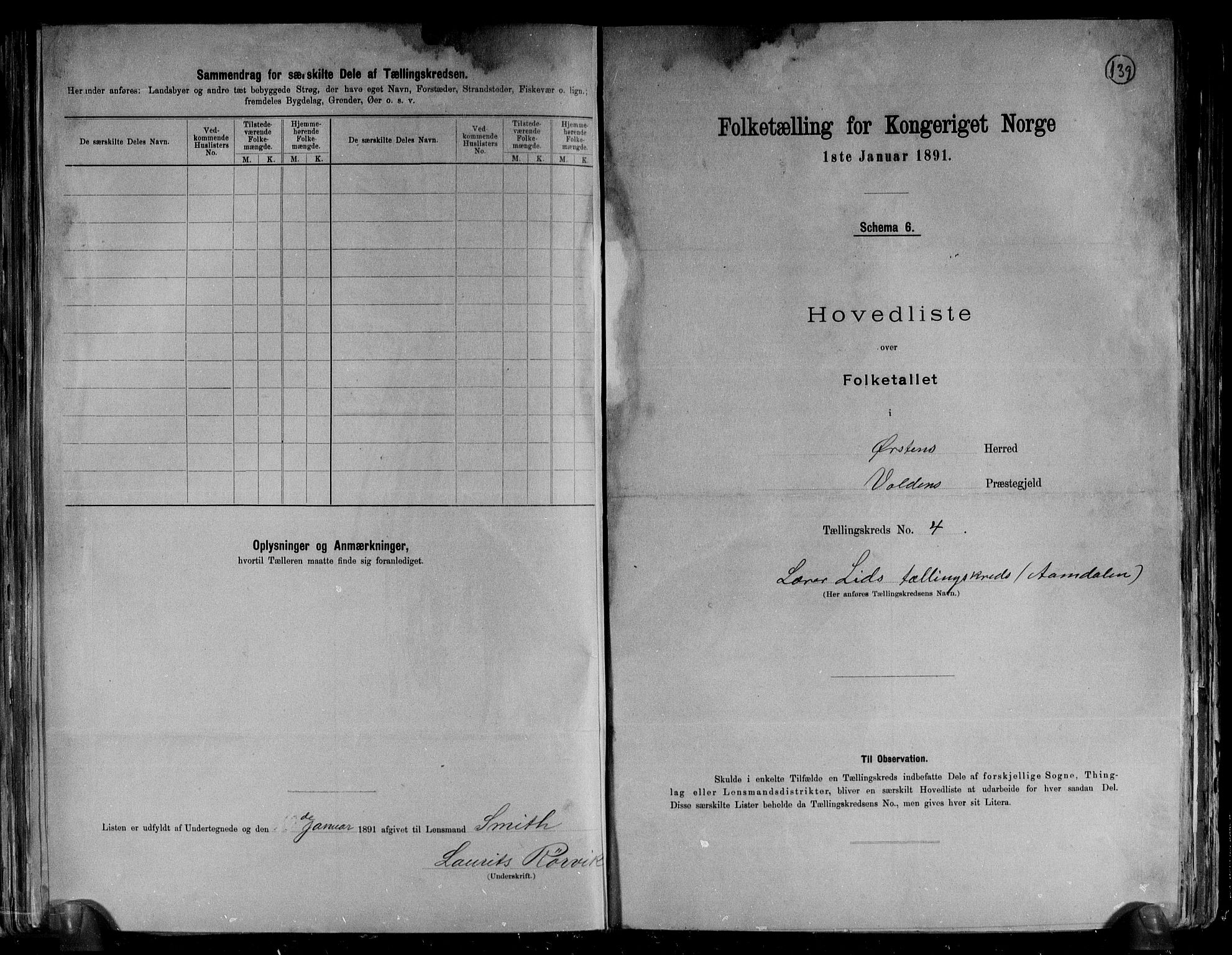 RA, 1891 census for 1520 Ørsta, 1891, p. 13