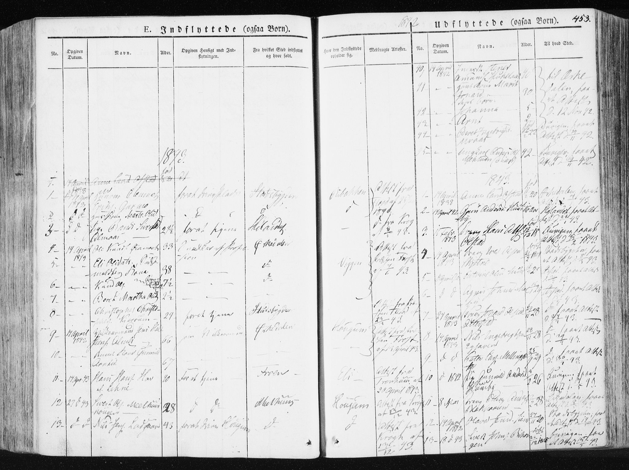 Ministerialprotokoller, klokkerbøker og fødselsregistre - Sør-Trøndelag, SAT/A-1456/665/L0771: Parish register (official) no. 665A06, 1830-1856, p. 453