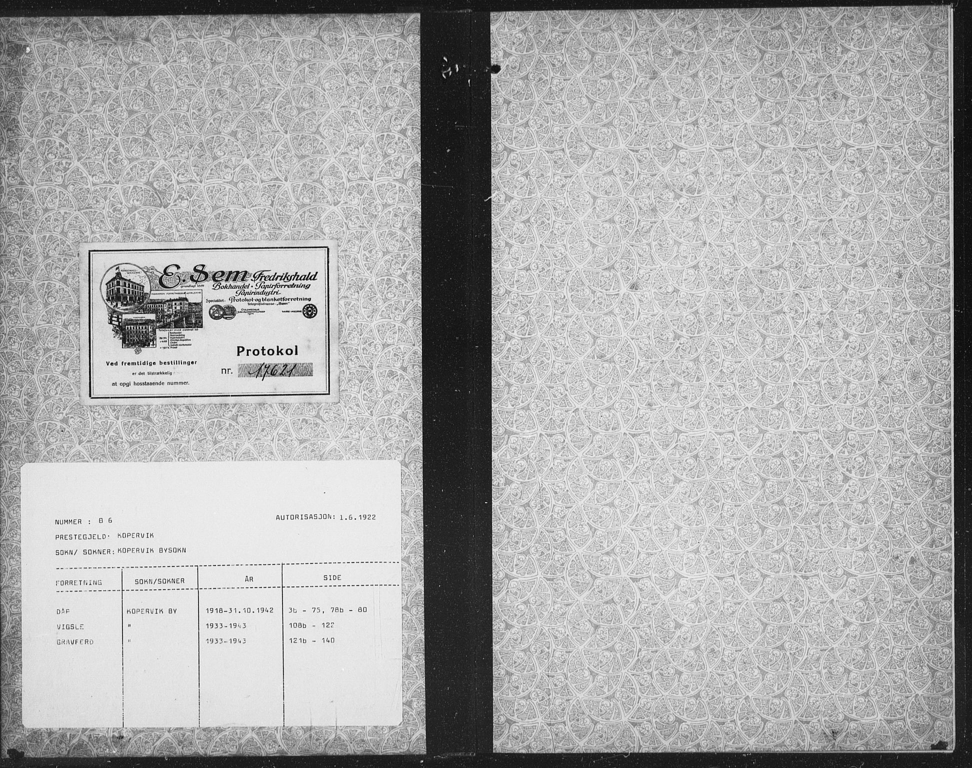 Kopervik sokneprestkontor, SAST/A-101850/H/Ha/Hab/L0006: Parish register (copy) no. B 6, 1918-1942