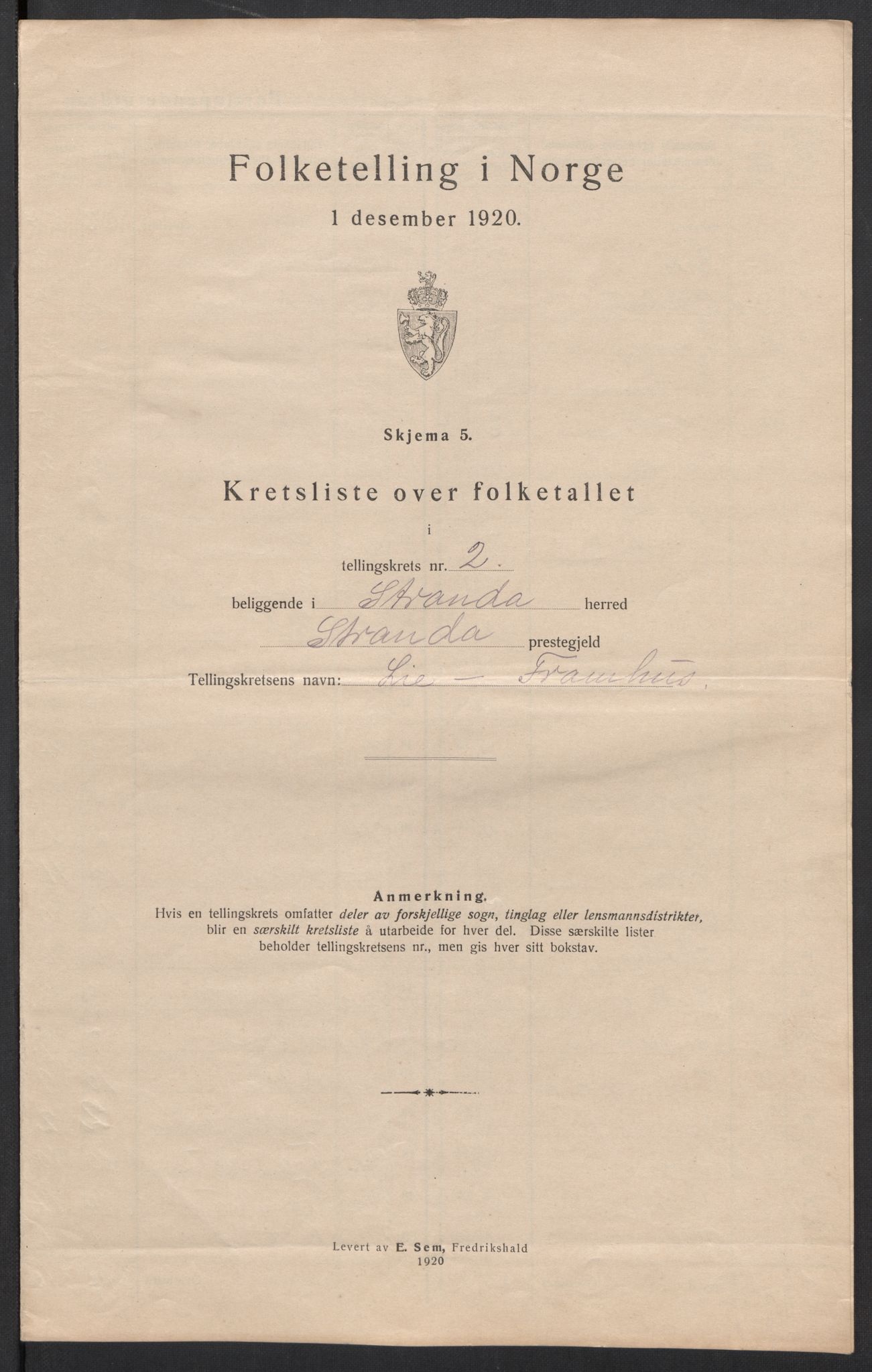 SAT, 1920 census for Stranda, 1920, p. 8