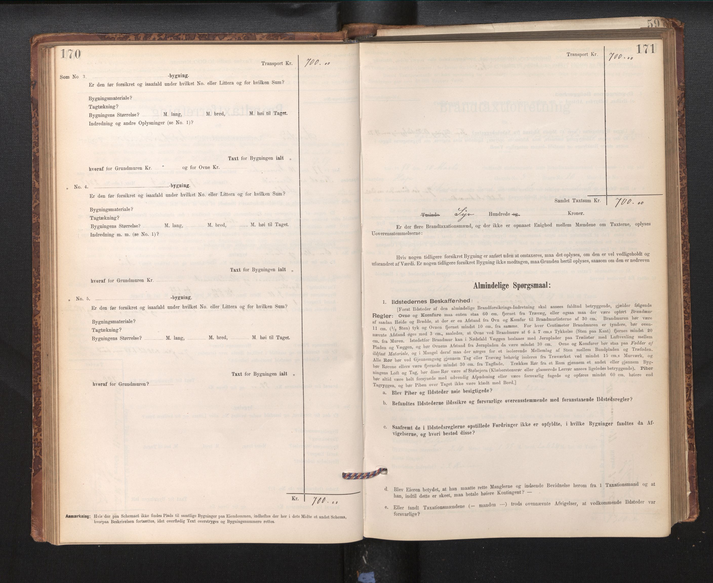 Lensmannen i Årstad, AV/SAB-A-36201/0012/L0011: Branntakstprotokoll,skjematakst, 1895-1901, p. 170-171