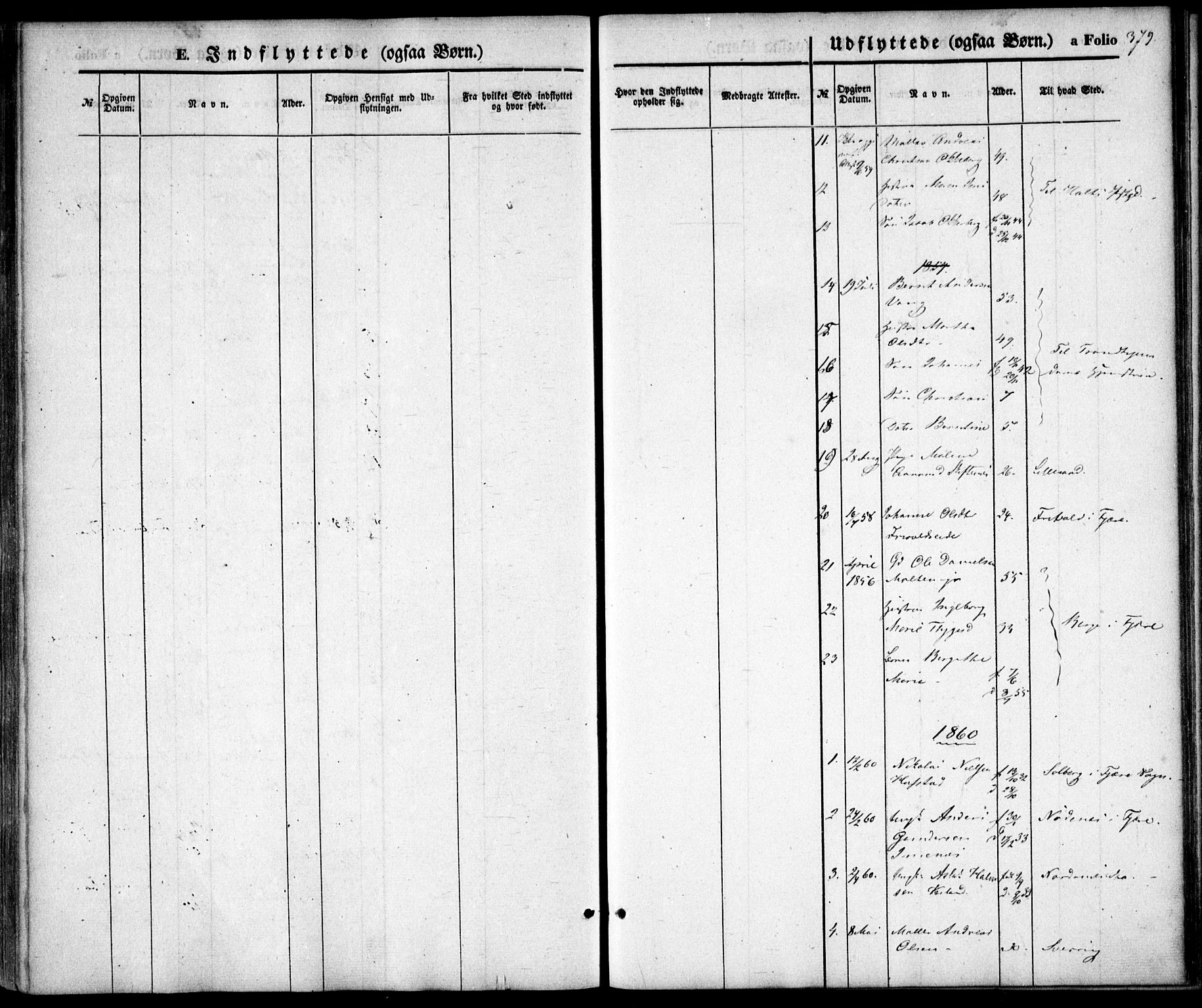 Hommedal sokneprestkontor, SAK/1111-0023/F/Fa/Fab/L0004: Parish register (official) no. A 4, 1848-1860, p. 379