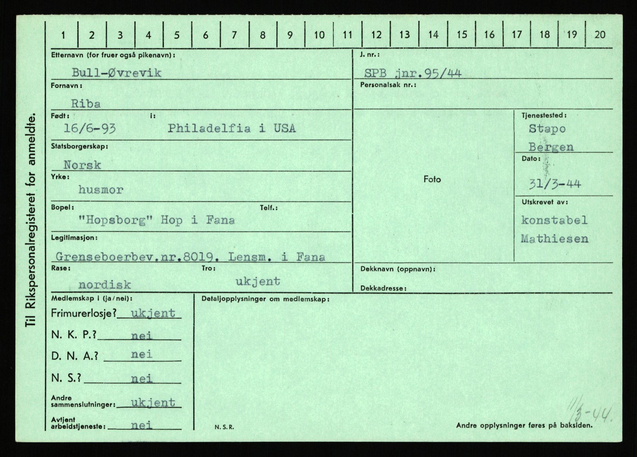 Statspolitiet - Hovedkontoret / Osloavdelingen, AV/RA-S-1329/C/Ca/L0016: Uberg - Øystese, 1943-1945, p. 4170