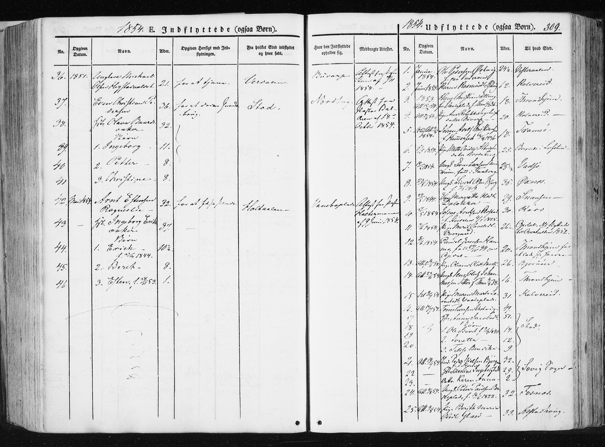 Ministerialprotokoller, klokkerbøker og fødselsregistre - Nord-Trøndelag, AV/SAT-A-1458/741/L0393: Parish register (official) no. 741A07, 1849-1863, p. 309