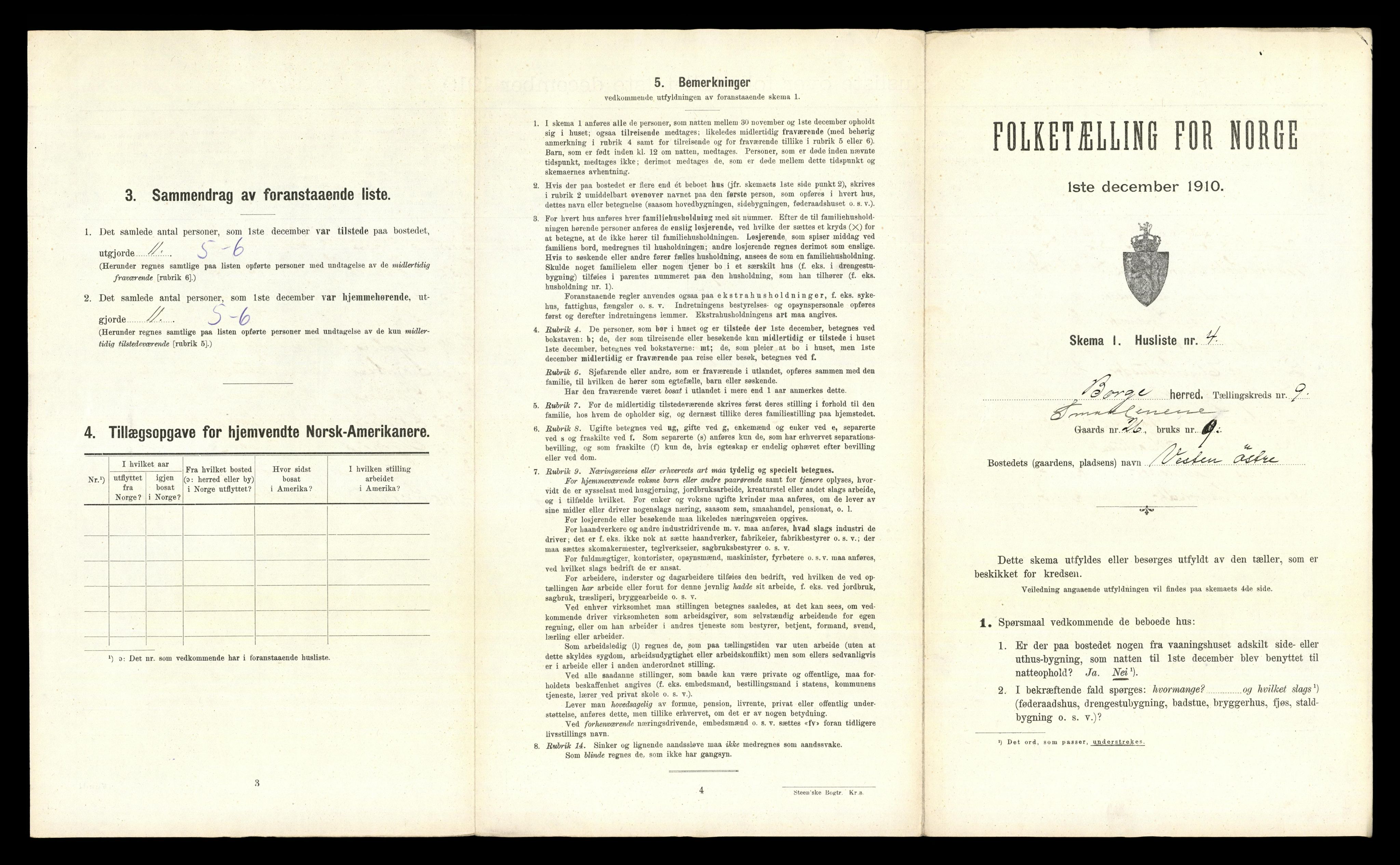 RA, 1910 census for Borge, 1910, p. 1210