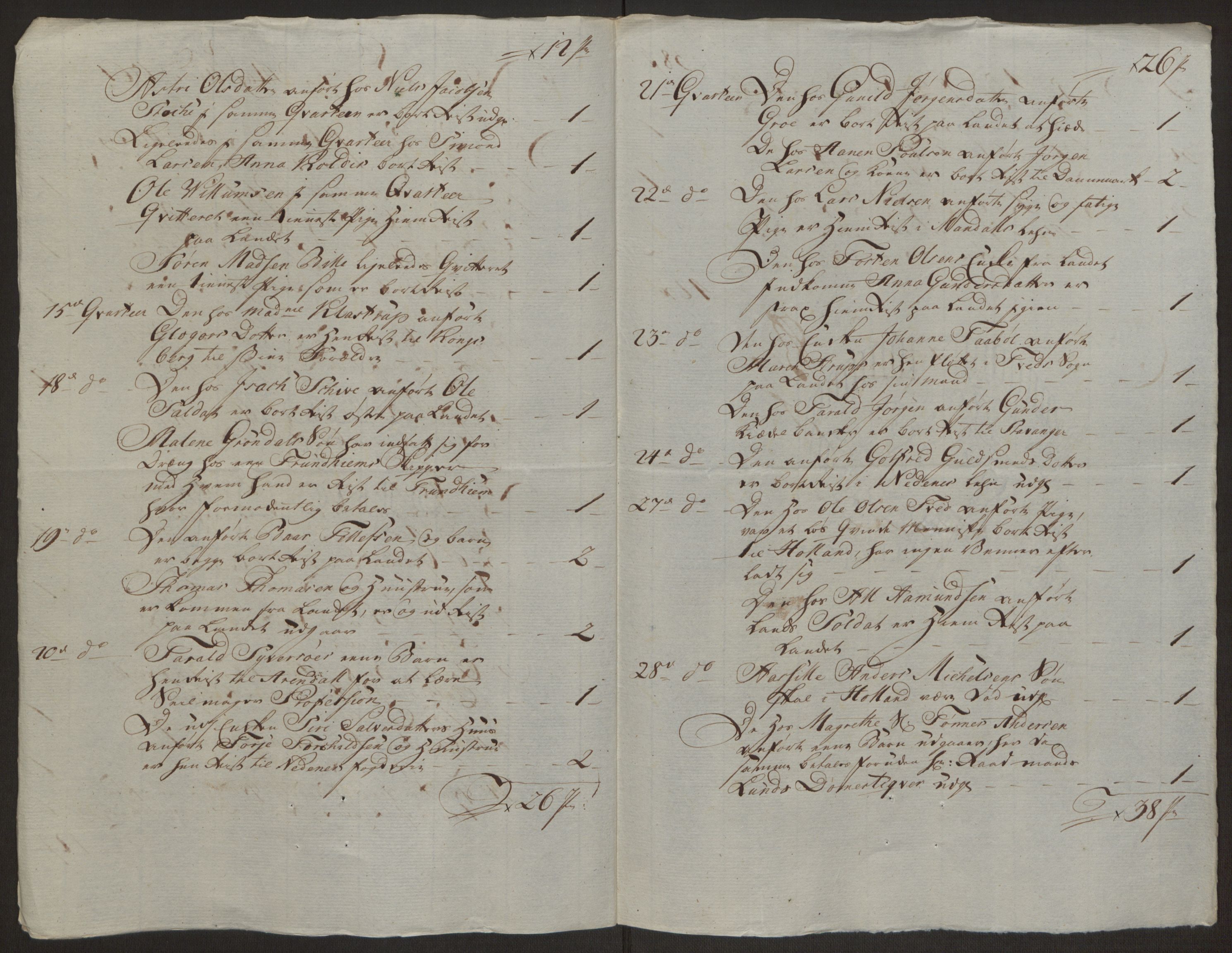 Rentekammeret inntil 1814, Reviderte regnskaper, Byregnskaper, AV/RA-EA-4066/R/Rm/L0265/0001: [M6] Kontribusjonsregnskap / Ekstraskatt, 1762-1764, p. 260