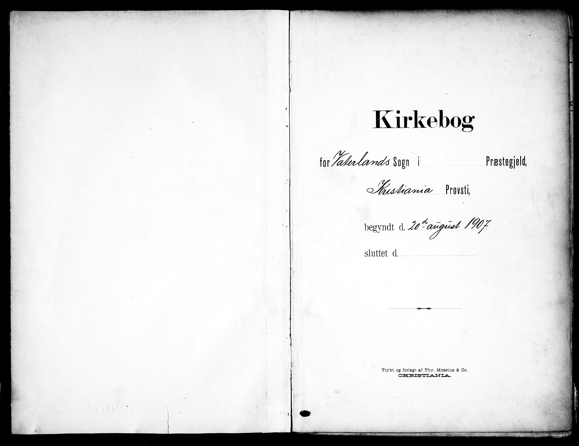 Vaterland prestekontor Kirkebøker, AV/SAO-A-10880/F/Fa/L0001: Parish register (official) no. 1, 1907-1930