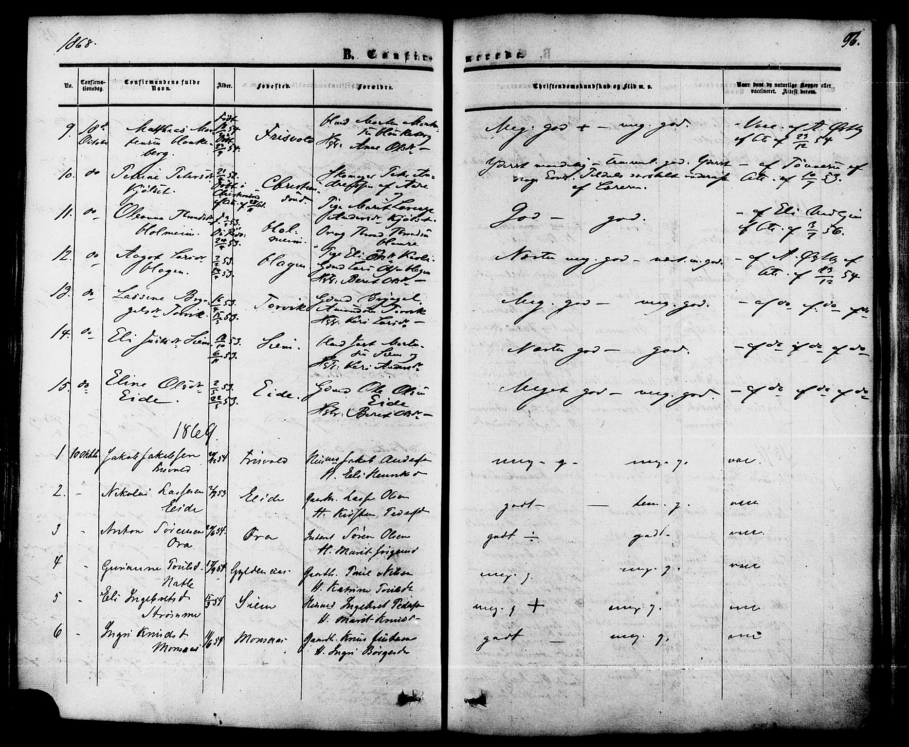 Ministerialprotokoller, klokkerbøker og fødselsregistre - Møre og Romsdal, AV/SAT-A-1454/542/L0552: Parish register (official) no. 542A02, 1854-1884, p. 96