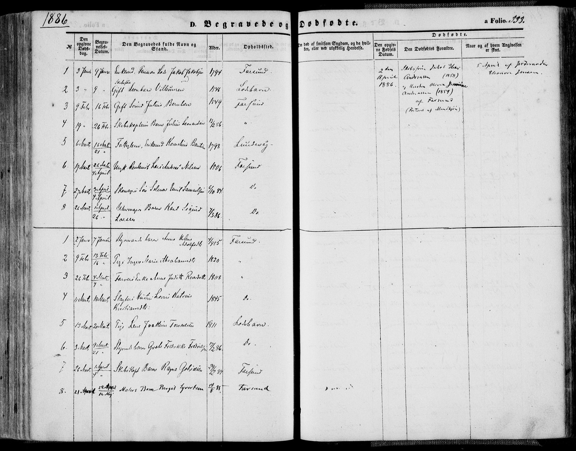 Farsund sokneprestkontor, AV/SAK-1111-0009/F/Fa/L0005: Parish register (official) no. A 5, 1863-1886, p. 333