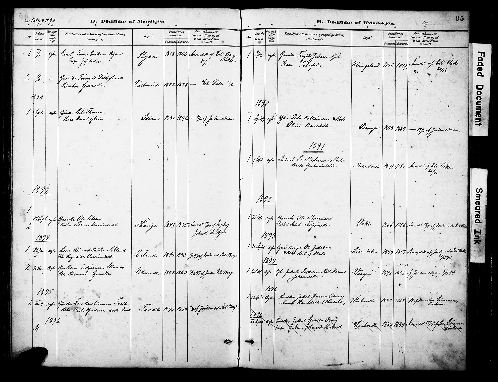 Ølen Sokneprestembete, AV/SAB-A-79201/H/Hab: Parish register (copy) no. A 4, 1888-1930, p. 95