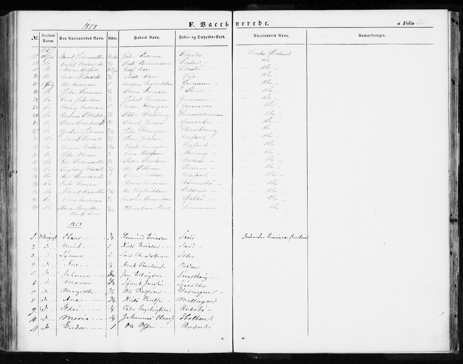 Ministerialprotokoller, klokkerbøker og fødselsregistre - Møre og Romsdal, SAT/A-1454/595/L1044: Parish register (official) no. 595A06, 1852-1863, p. 265