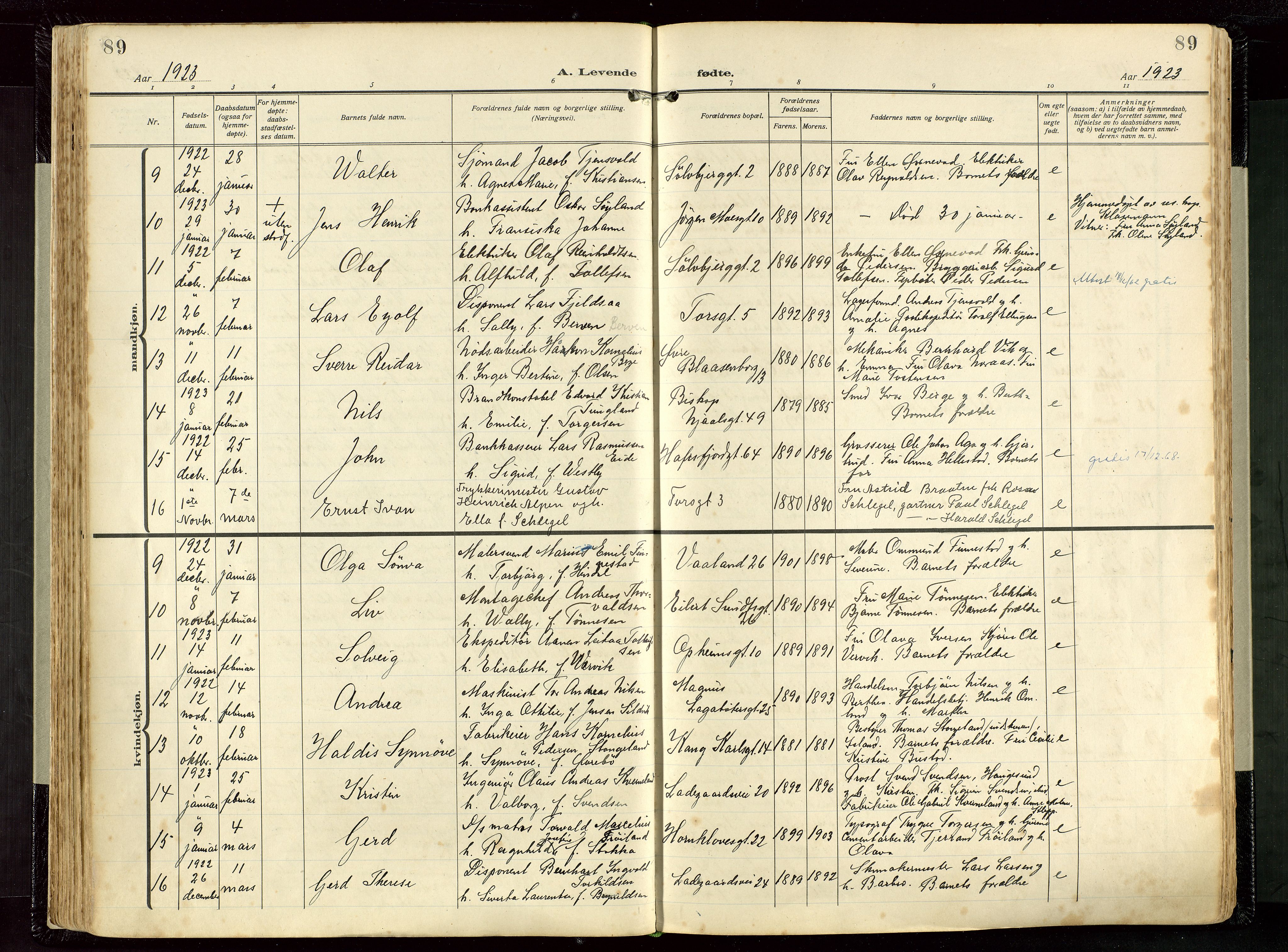 St. Petri sokneprestkontor, AV/SAST-A-101813/002/D/L0001: Parish register (official) no. A 26, 1918-1937, p. 89