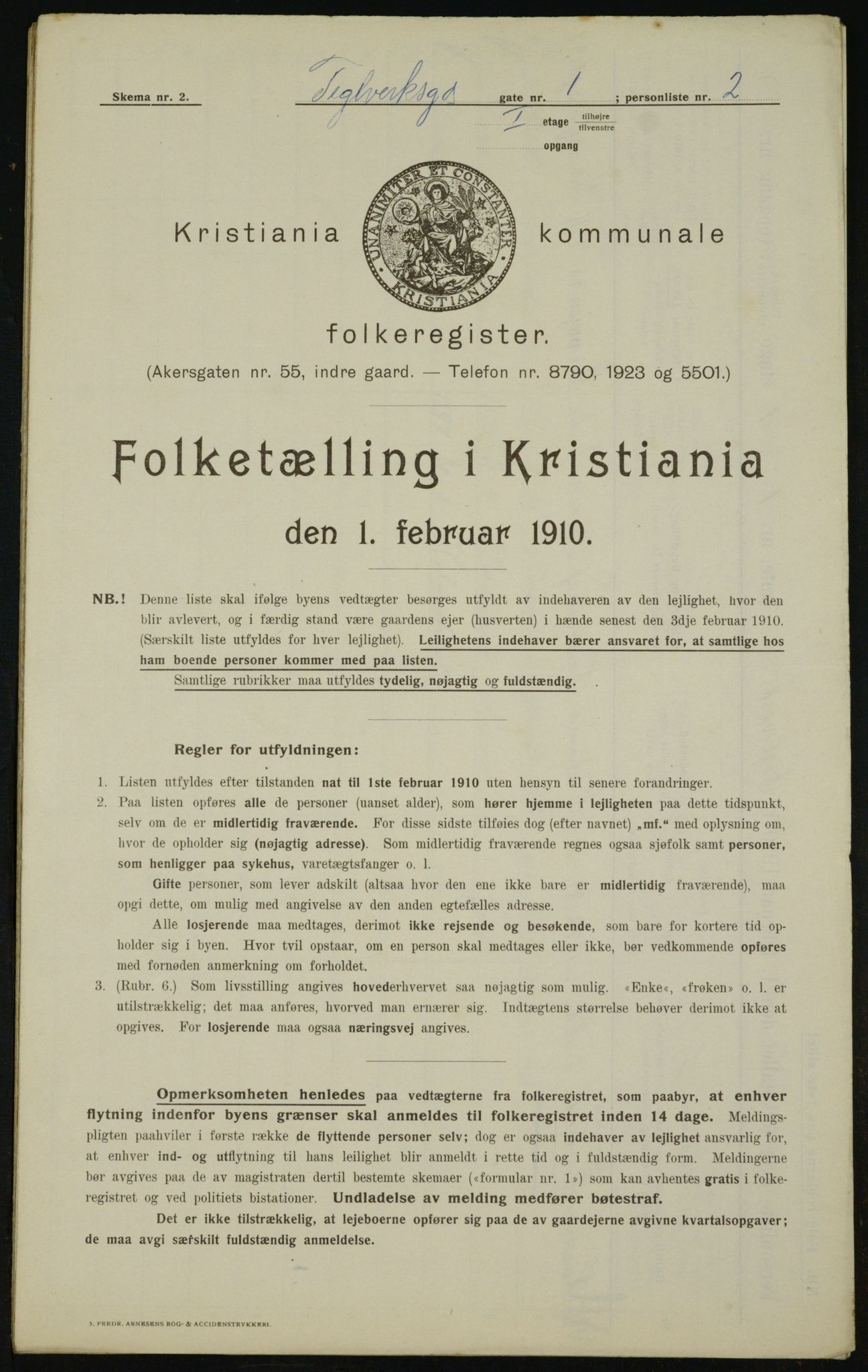 OBA, Municipal Census 1910 for Kristiania, 1910, p. 101919