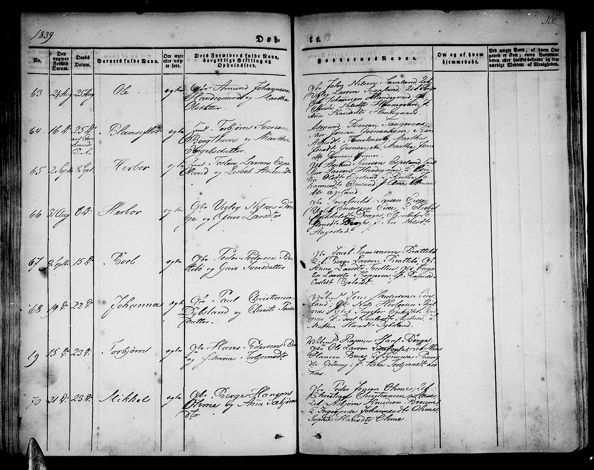 Strandebarm sokneprestembete, AV/SAB-A-78401/H/Haa: Parish register (official) no. A 6, 1826-1843, p. 106