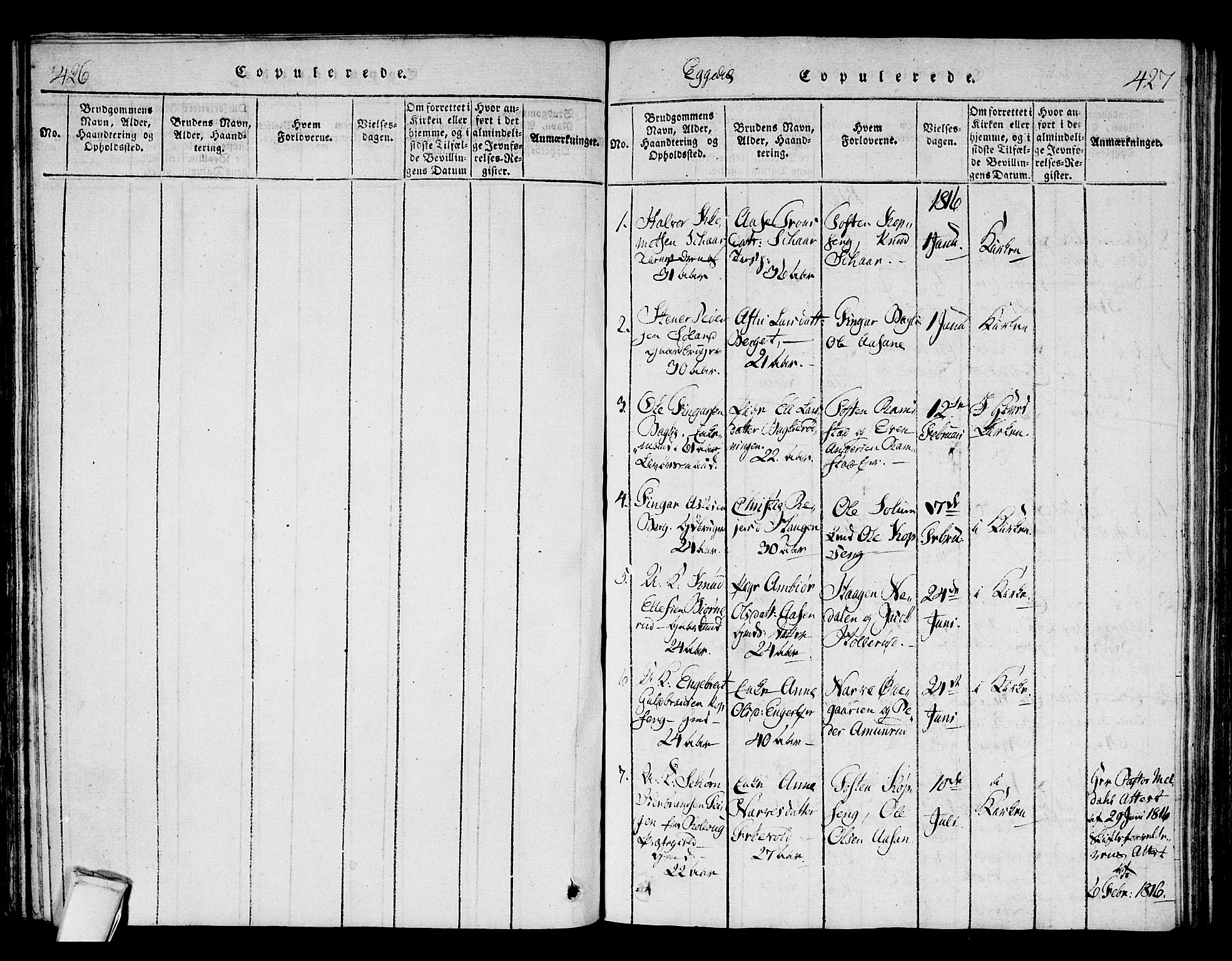 Sigdal kirkebøker, SAKO/A-245/F/Fa/L0005: Parish register (official) no. I 5 /2, 1815-1829, p. 426-427