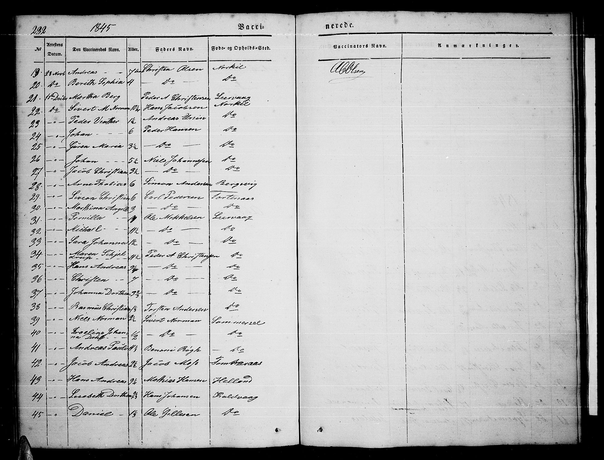 Ministerialprotokoller, klokkerbøker og fødselsregistre - Nordland, AV/SAT-A-1459/859/L0856: Parish register (copy) no. 859C02, 1843-1854, p. 232