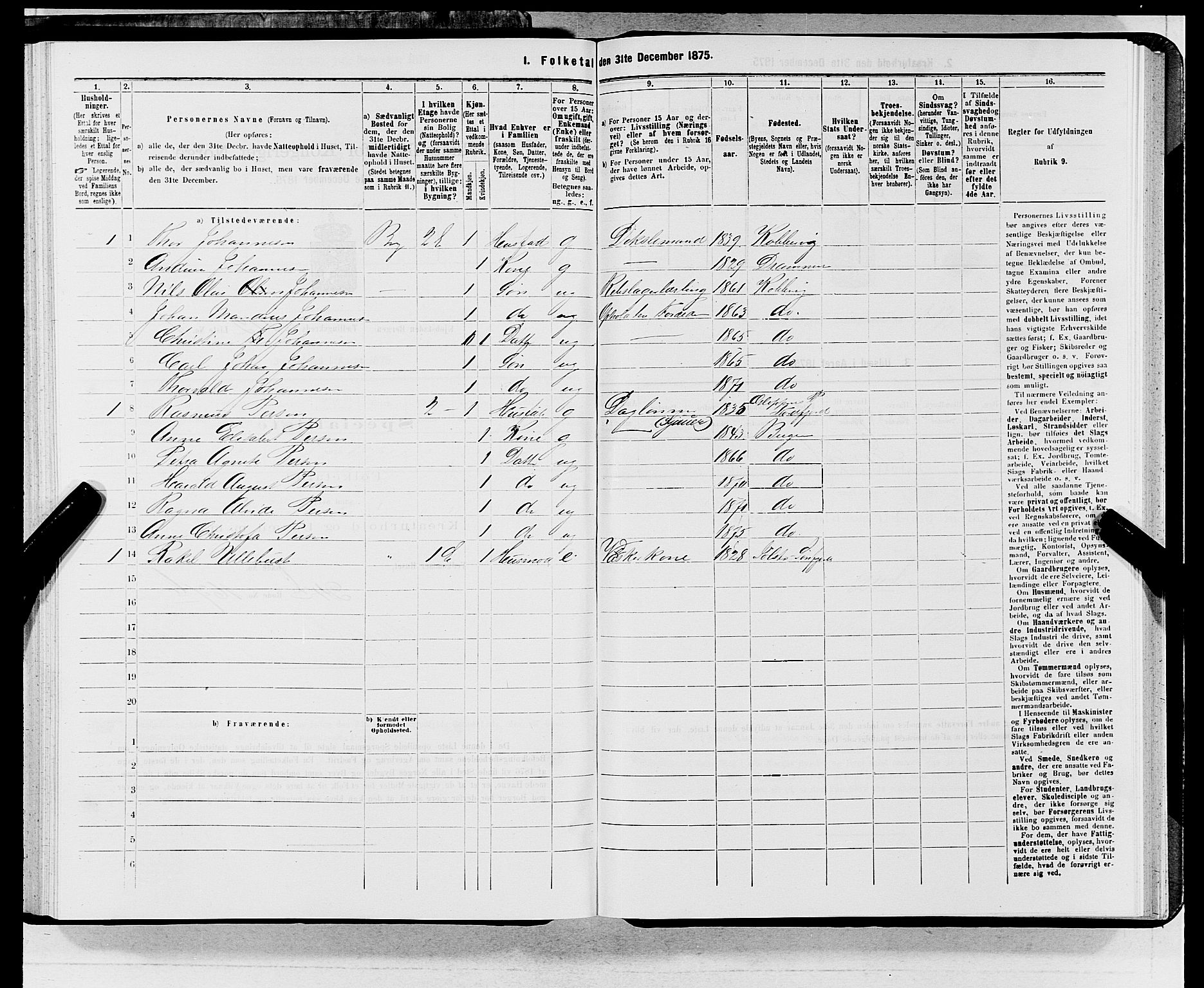 SAB, 1875 census for 1301 Bergen, 1875, p. 6073