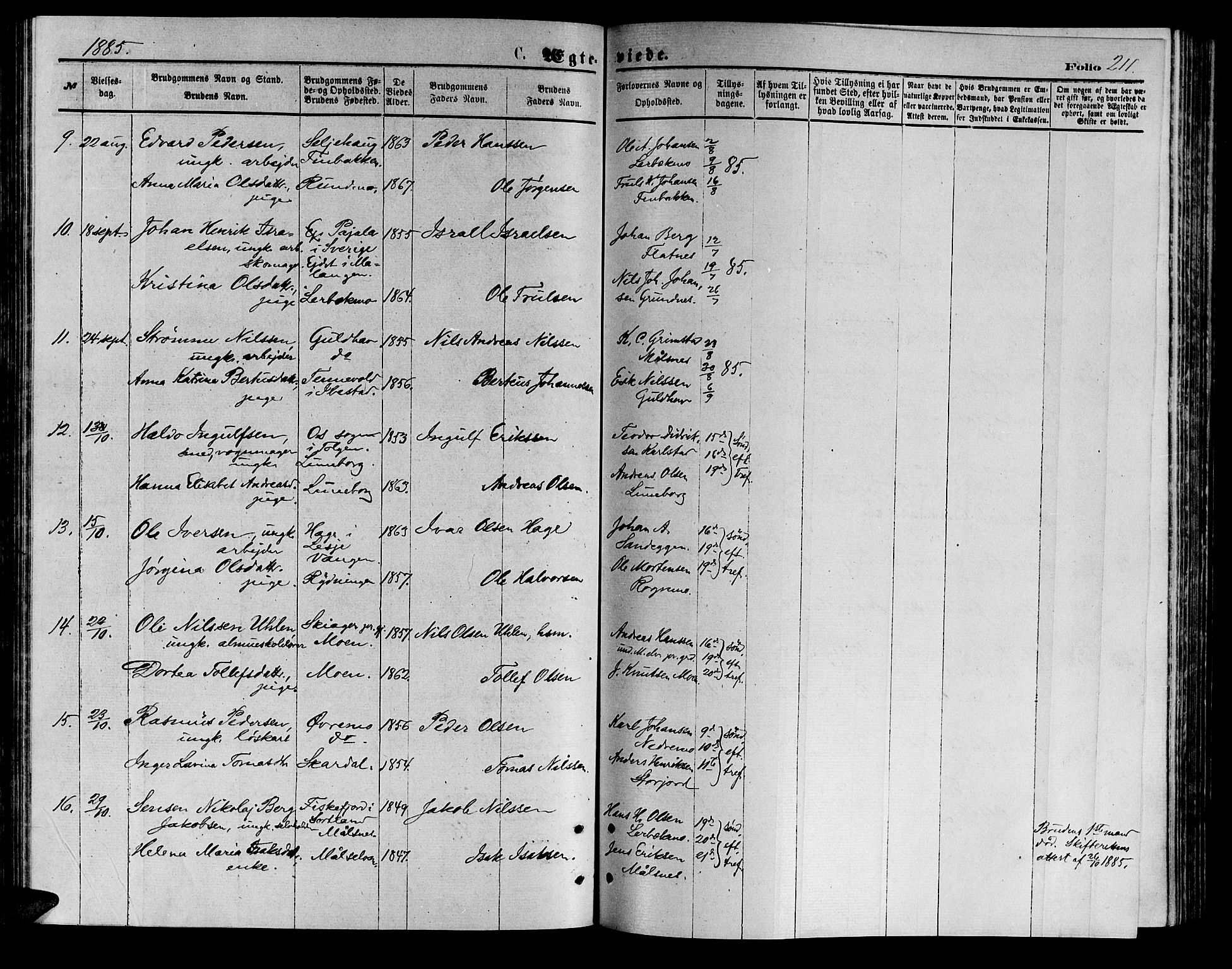 Målselv sokneprestembete, AV/SATØ-S-1311/G/Ga/Gab/L0003klokker: Parish register (copy) no. 3, 1874-1885, p. 211