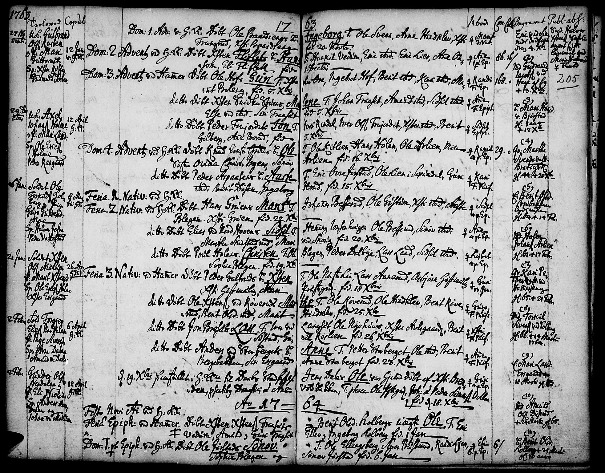 Fåberg prestekontor, SAH/PREST-086/H/Ha/Haa/L0001: Parish register (official) no. 1, 1727-1775, p. 205