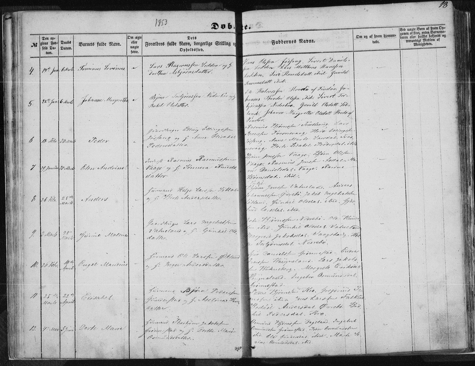 Tysvær sokneprestkontor, AV/SAST-A -101864/H/Ha/Haa/L0002: Parish register (official) no. A 2, 1847-1856, p. 18