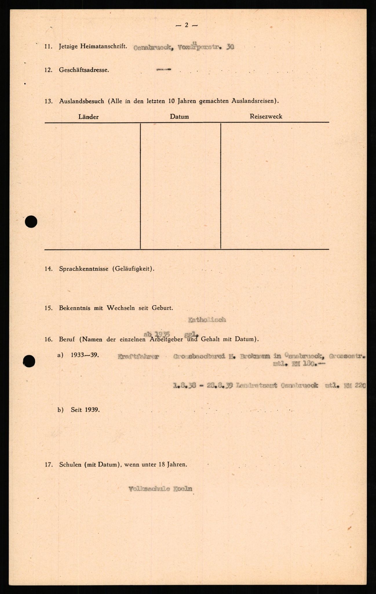 Forsvaret, Forsvarets overkommando II, AV/RA-RAFA-3915/D/Db/L0021: CI Questionaires. Tyske okkupasjonsstyrker i Norge. Tyskere., 1945-1946, p. 416