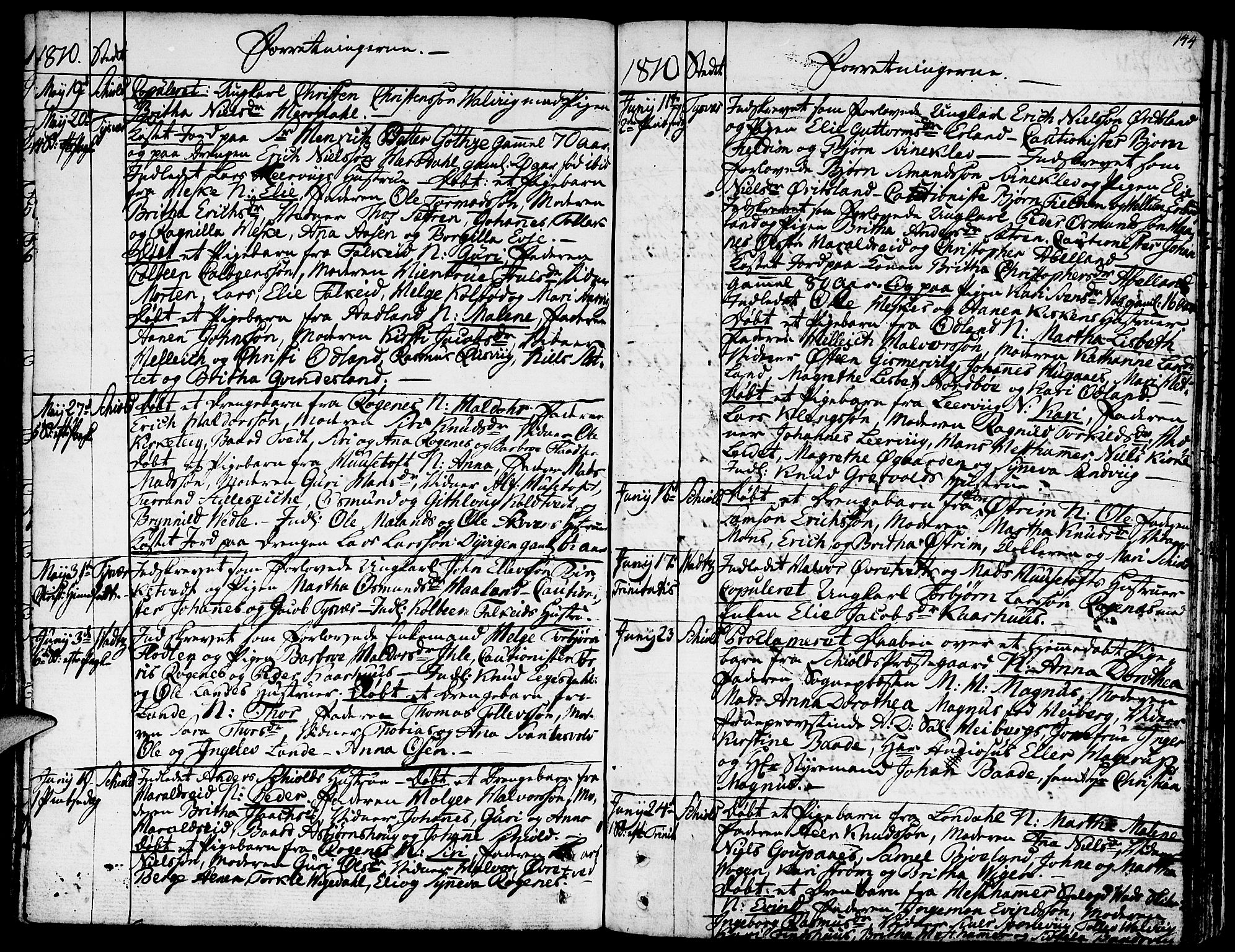 Skjold sokneprestkontor, AV/SAST-A-101847/H/Ha/Haa/L0002: Parish register (official) no. A 2, 1786-1815, p. 144