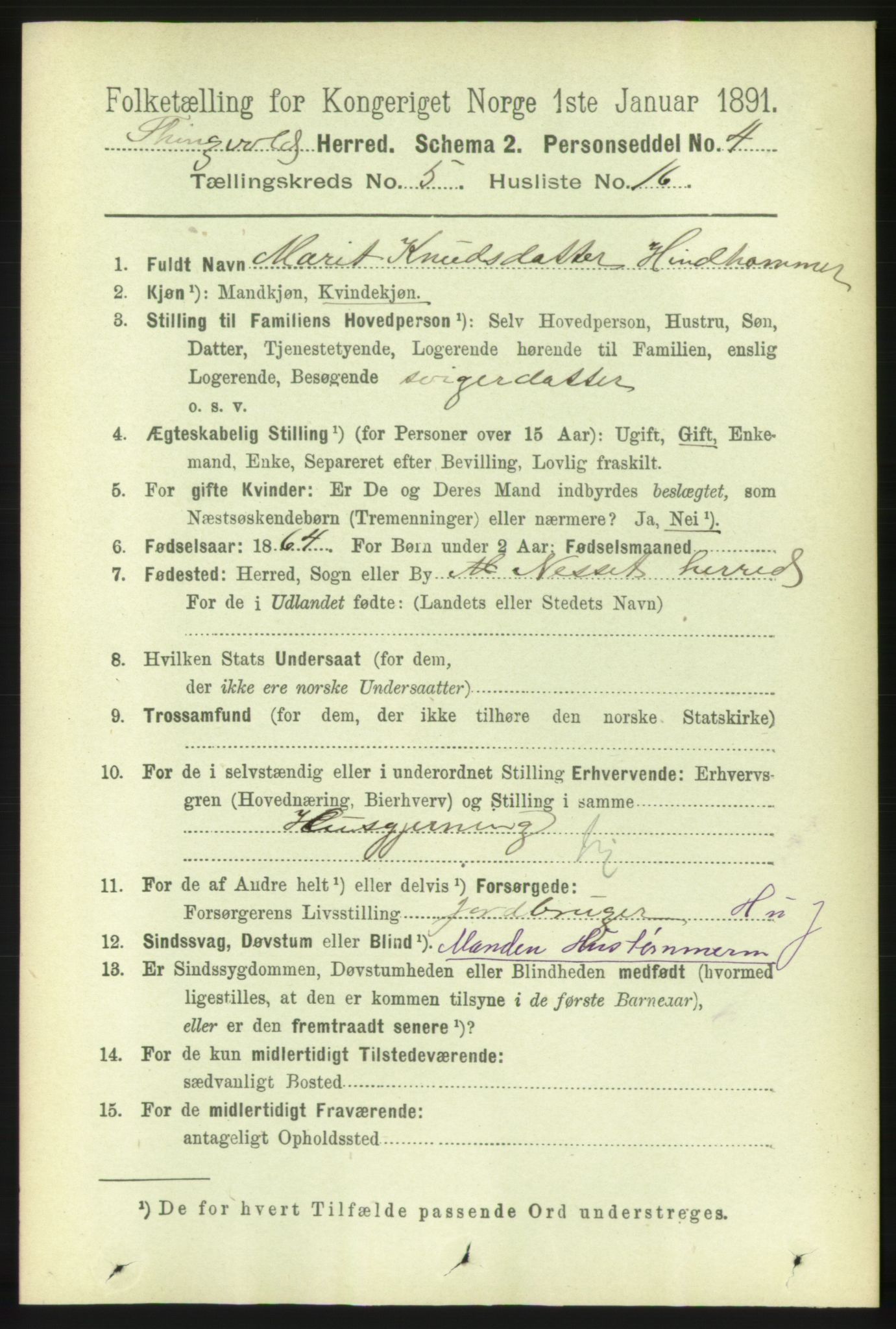 RA, 1891 census for 1560 Tingvoll, 1891, p. 2156