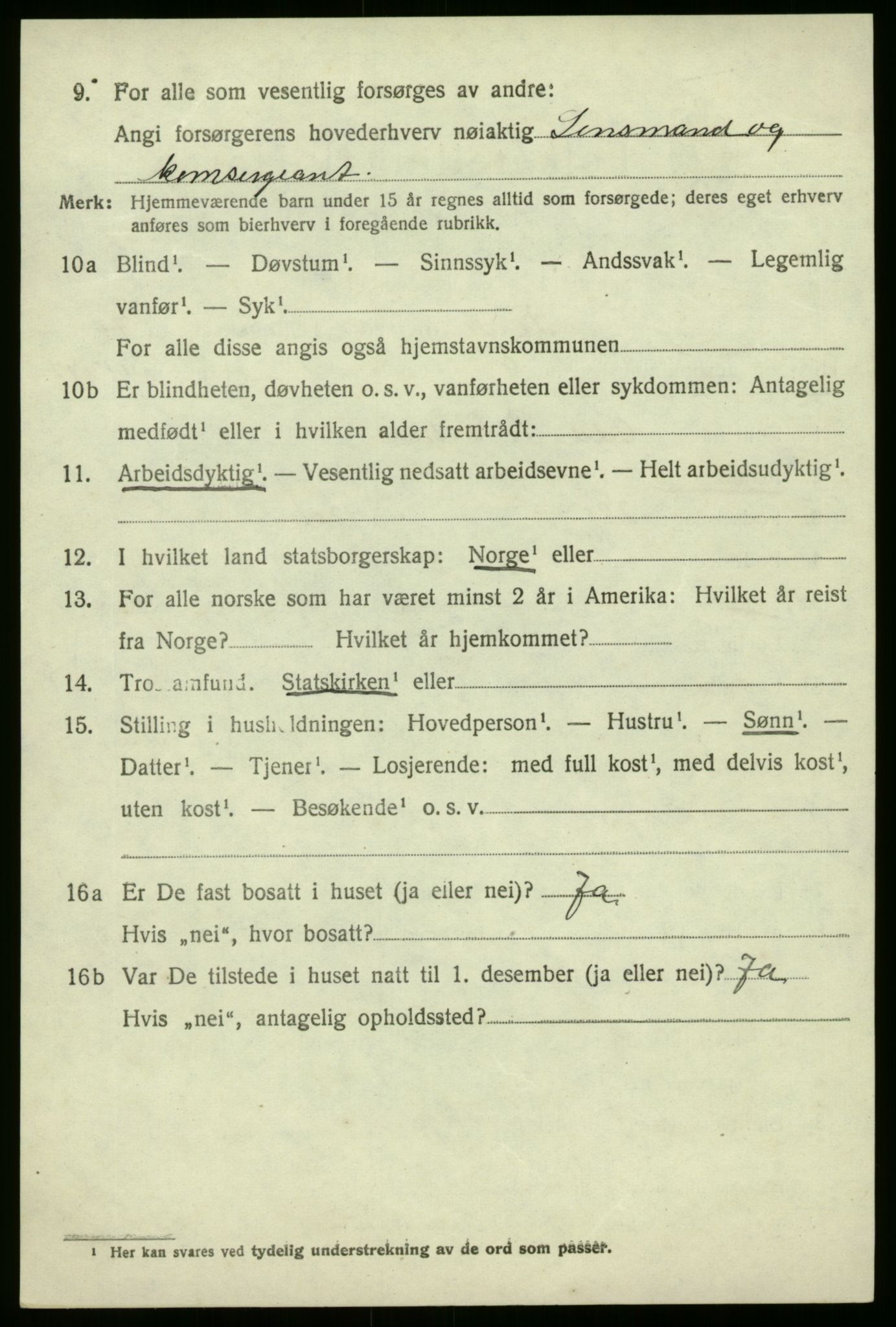 SAB, 1920 census for Førde, 1920, p. 2493