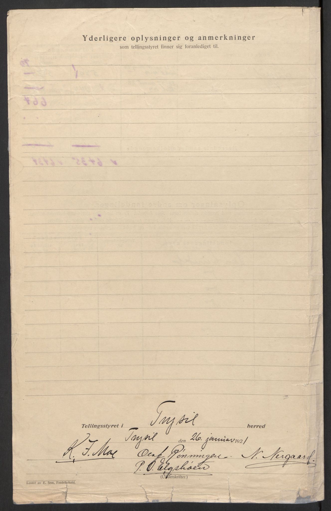 SAH, 1920 census for Trysil, 1920, p. 5