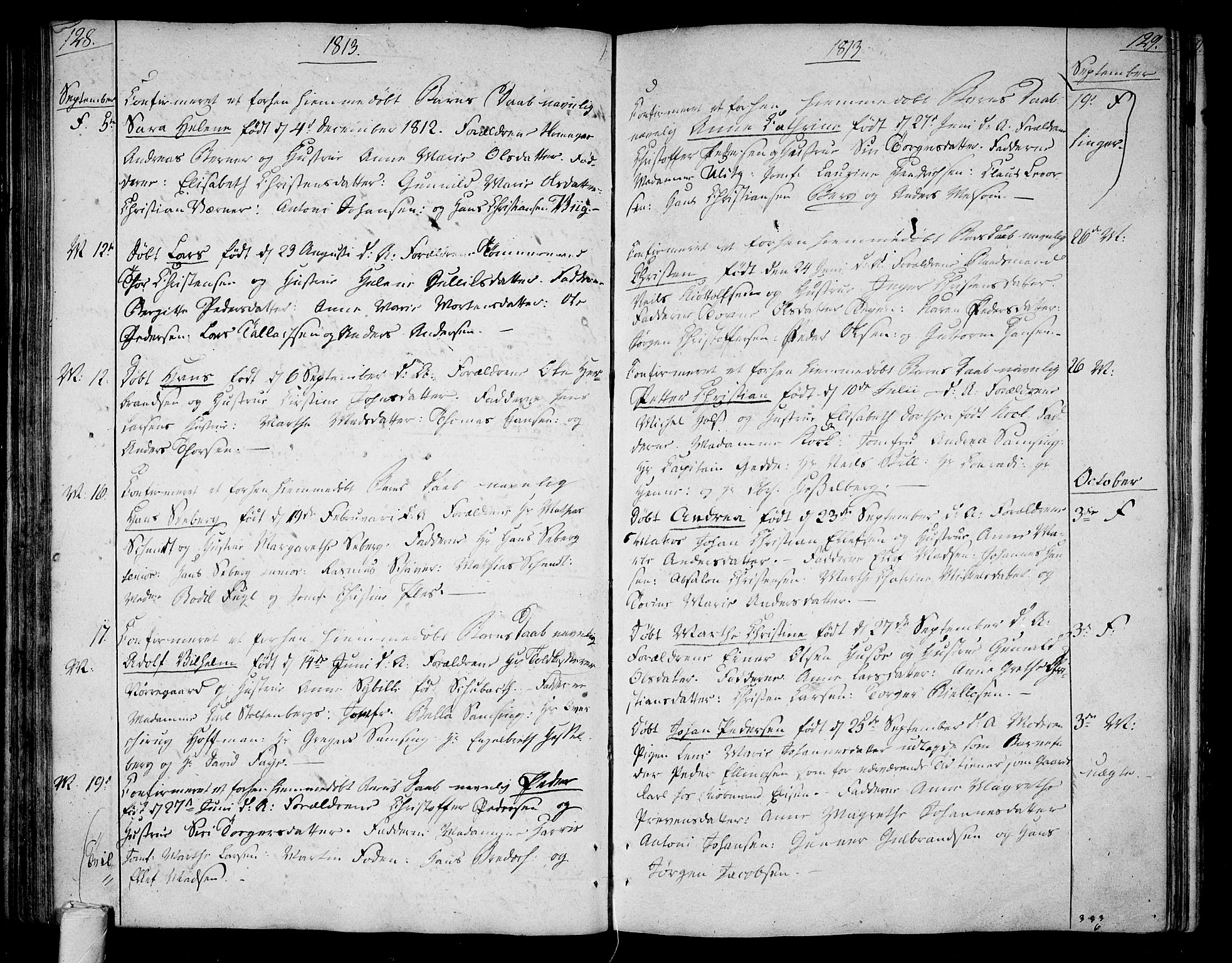 Tønsberg kirkebøker, AV/SAKO-A-330/F/Fa/L0003: Parish register (official) no. I 3, 1797-1814, p. 128-129