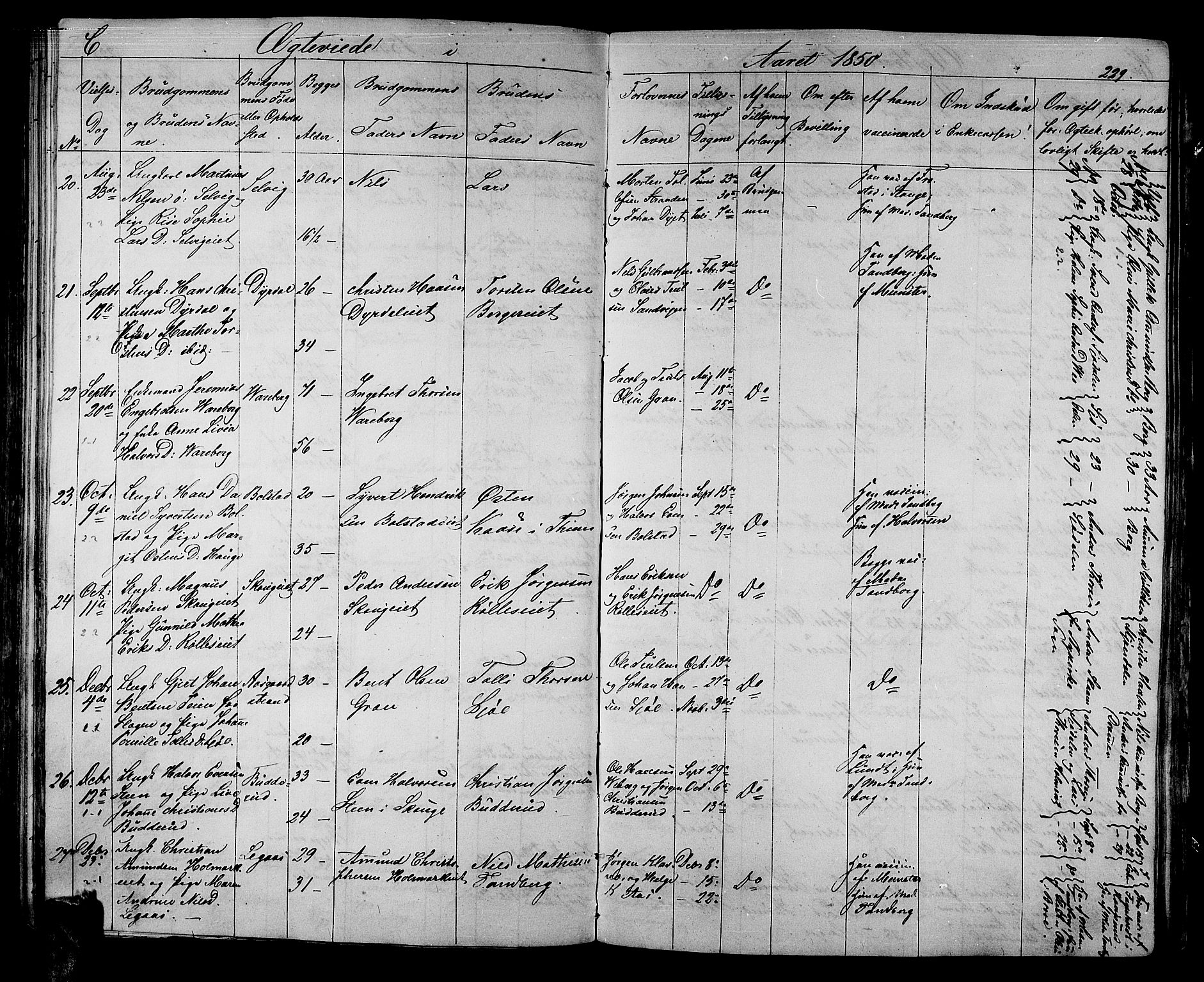 Sande Kirkebøker, AV/SAKO-A-53/G/Ga/L0002: Parish register (copy) no. 2, 1847-1863, p. 229