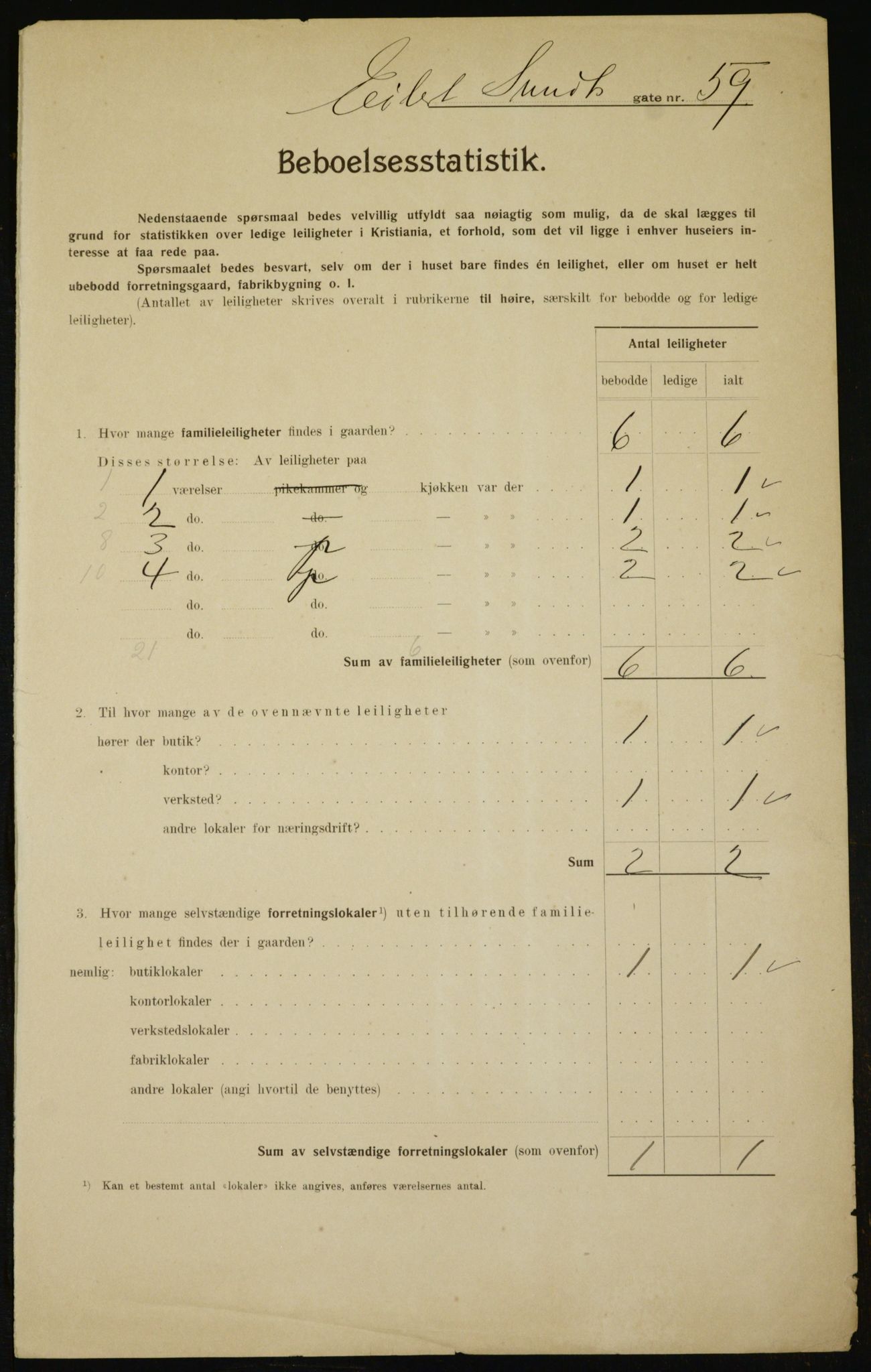 OBA, Municipal Census 1910 for Kristiania, 1910, p. 18377