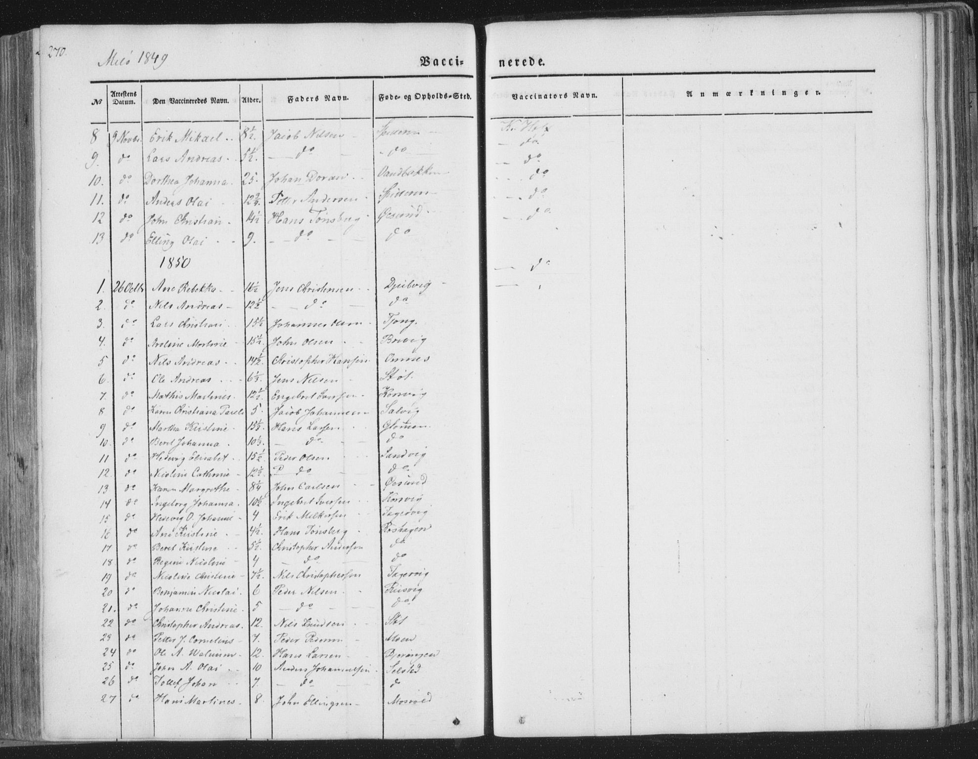 Ministerialprotokoller, klokkerbøker og fødselsregistre - Nordland, SAT/A-1459/841/L0604: Parish register (official) no. 841A09 /2, 1845-1862, p. 270