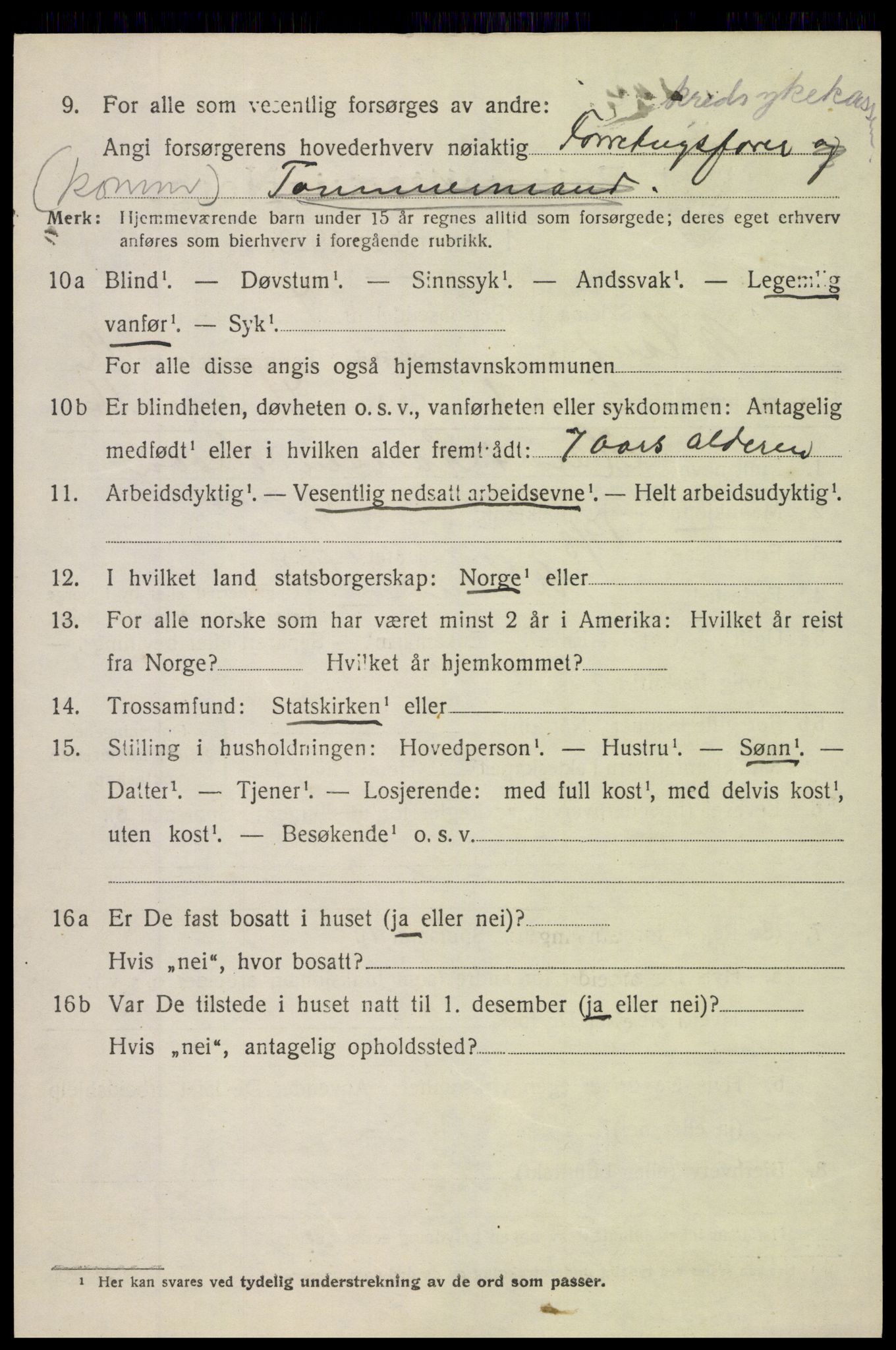 SAH, 1920 census for Nordre Land, 1920, p. 5837