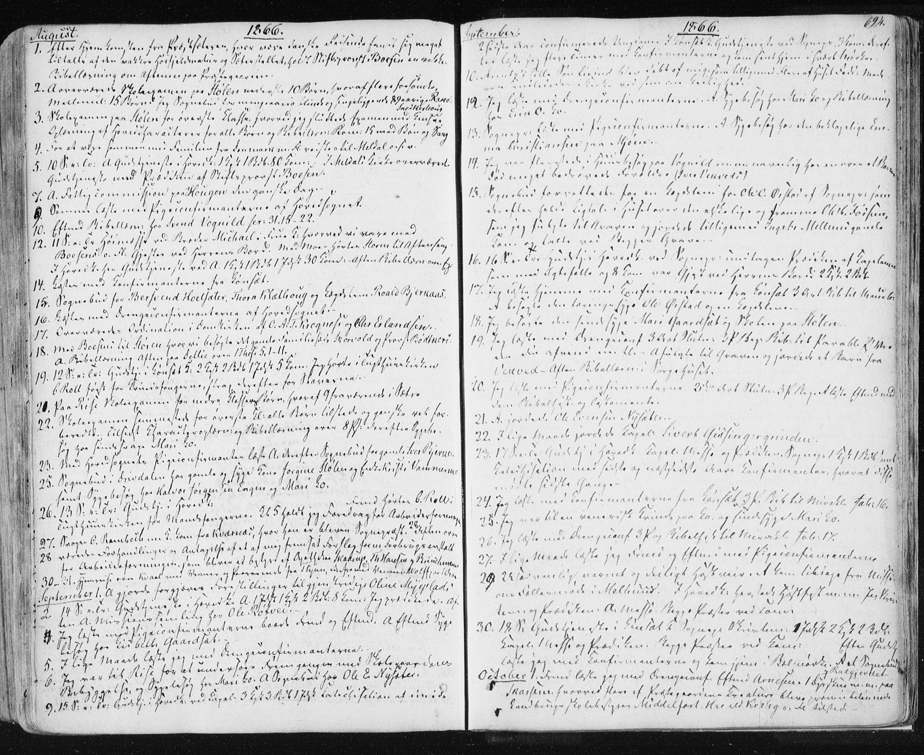 Ministerialprotokoller, klokkerbøker og fødselsregistre - Sør-Trøndelag, AV/SAT-A-1456/678/L0899: Parish register (official) no. 678A08, 1848-1872, p. 694