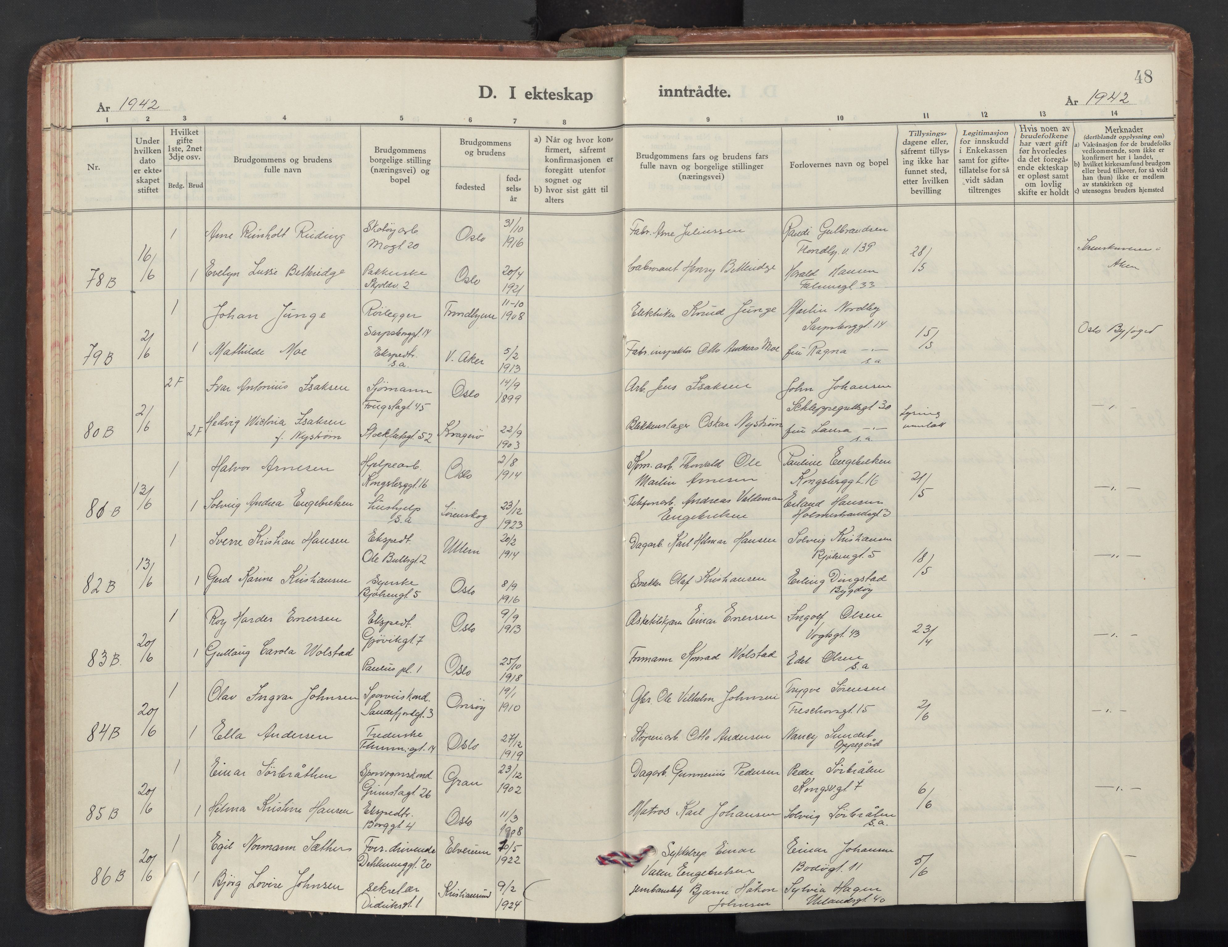 Sagene prestekontor Kirkebøker, AV/SAO-A-10796/F/L0019: Parish register (official) no. 19, 1939-1954, p. 48