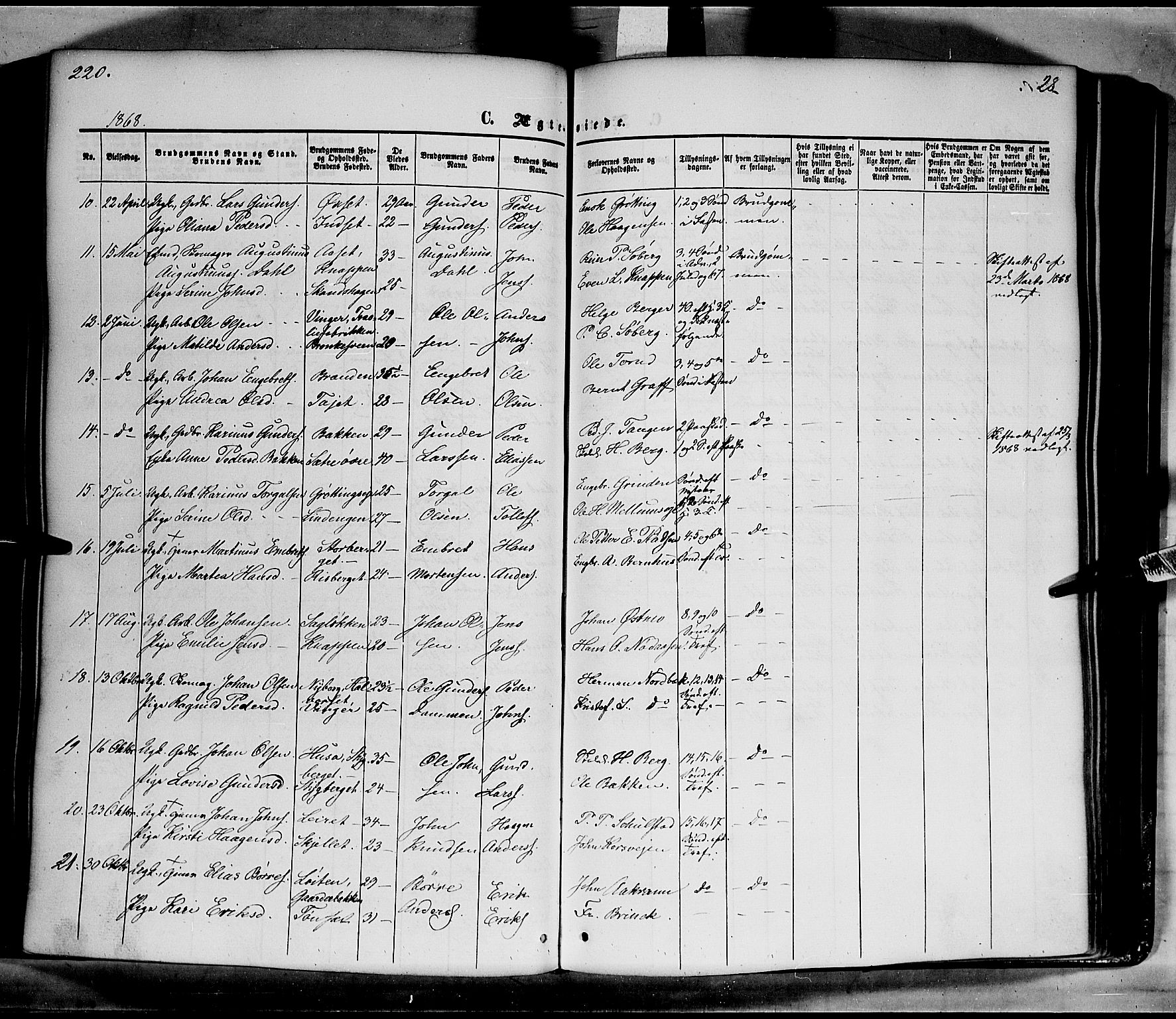 Elverum prestekontor, AV/SAH-PREST-044/H/Ha/Haa/L0010: Parish register (official) no. 10, 1857-1868, p. 220