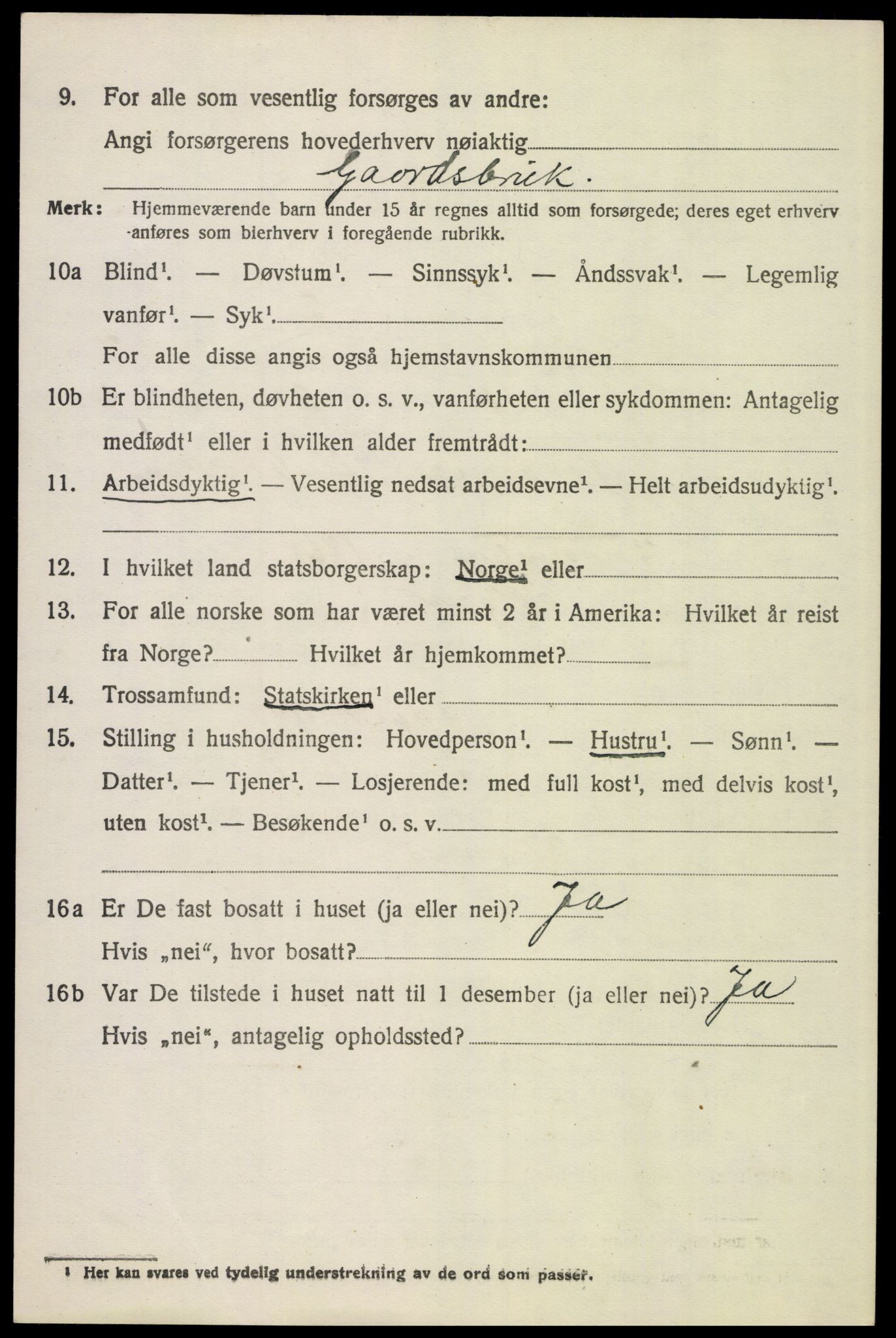 SAH, 1920 census for Tolga, 1920, p. 3918