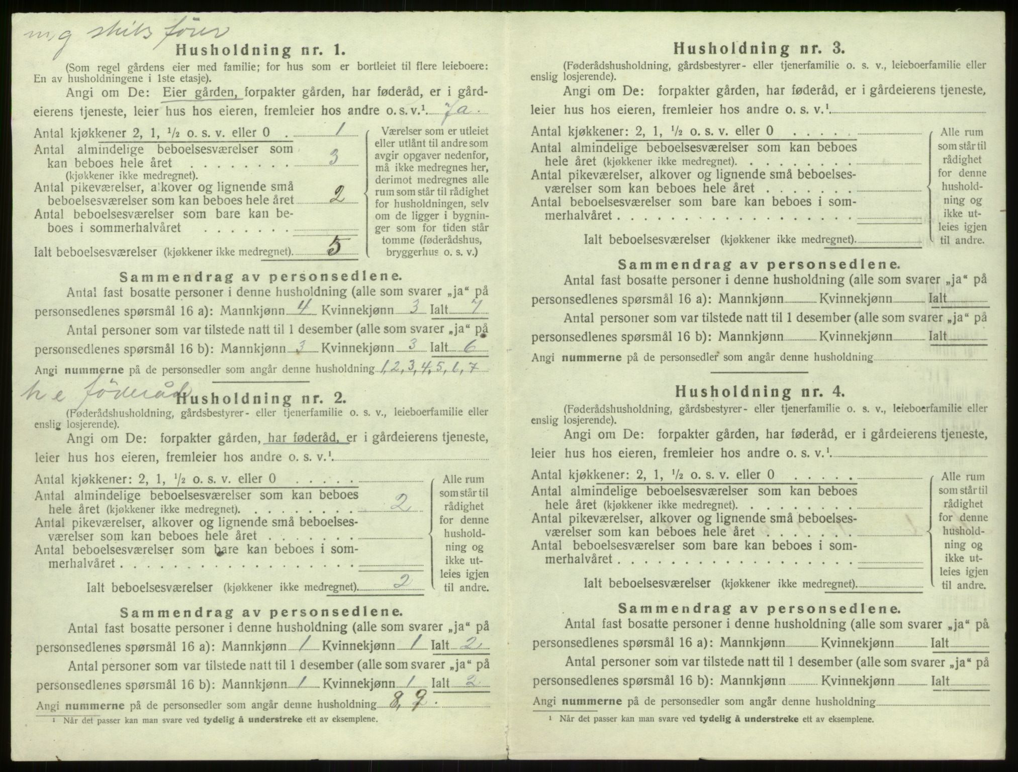 SAB, 1920 census for Hamre, 1920, p. 409