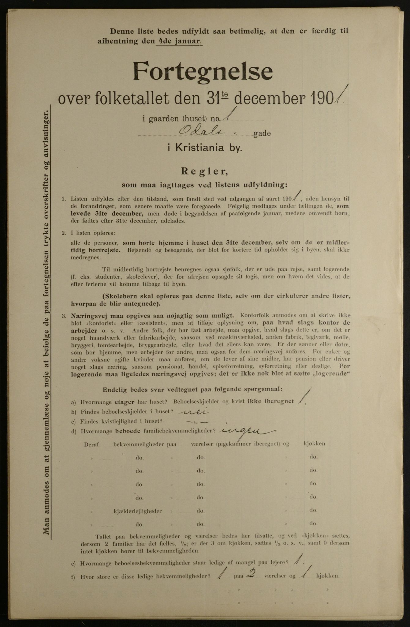 OBA, Municipal Census 1901 for Kristiania, 1901, p. 11426