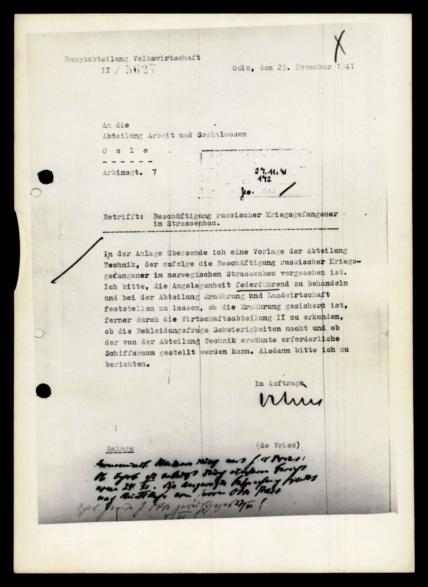 Forsvarets Overkommando. 2 kontor. Arkiv 11.4. Spredte tyske arkivsaker, AV/RA-RAFA-7031/D/Dar/Darb/L0011: Reichskommissariat - Hauptabteilung Volkswirtschaft, 1941-1944, p. 42
