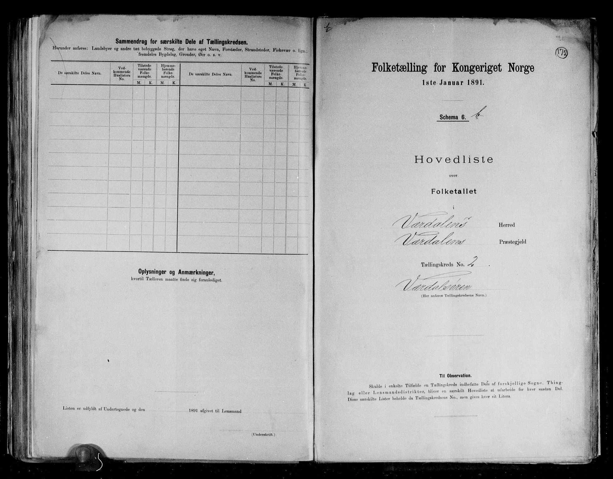 RA, 1891 census for 1721 Verdal, 1891, p. 9