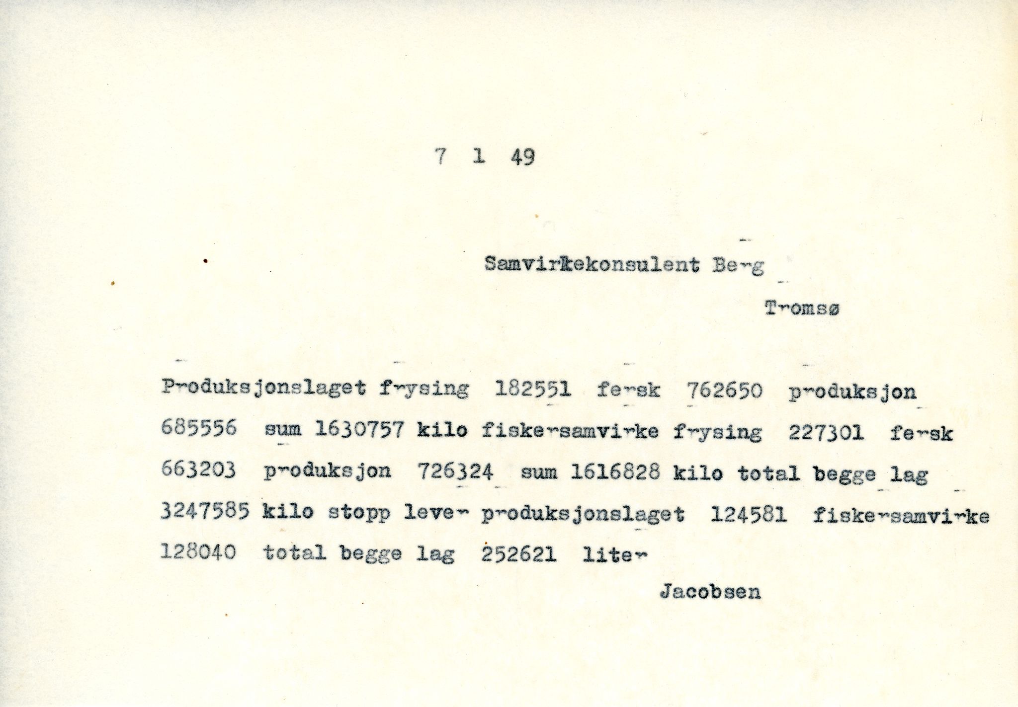 Vardø Fiskersamvirkelag, VAMU/A-0037/D/Da/L0006: Korrespondanse Re-St, 1947-1951