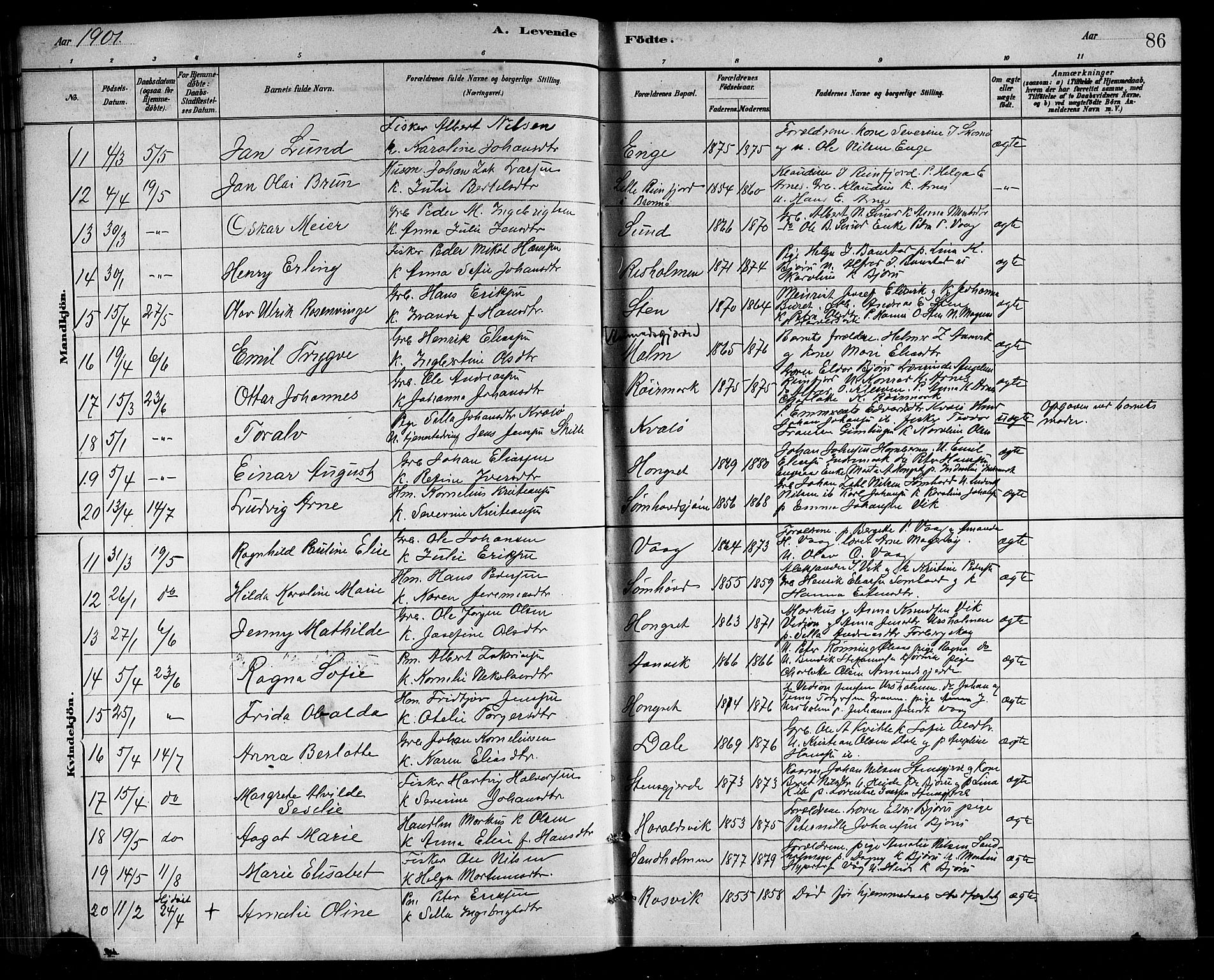 Ministerialprotokoller, klokkerbøker og fødselsregistre - Nordland, SAT/A-1459/812/L0188: Parish register (copy) no. 812C06, 1884-1912, p. 86